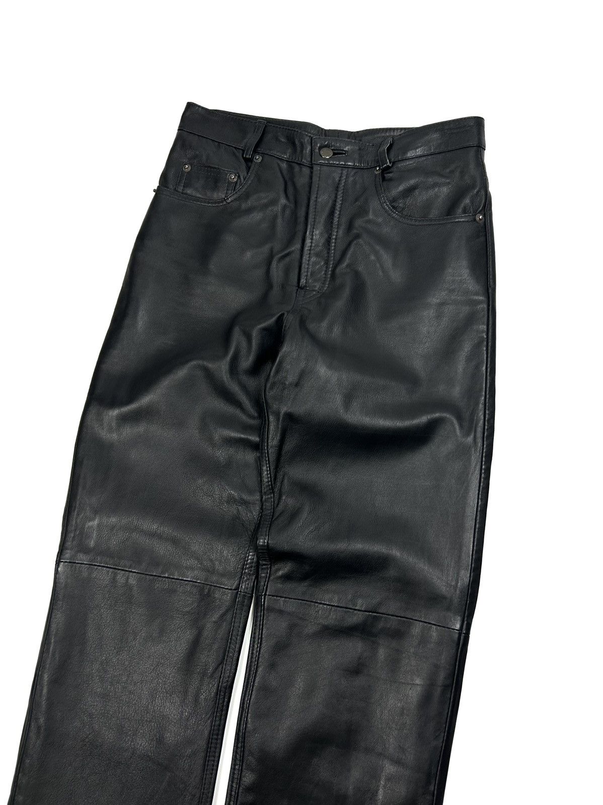 Genuine Leather Vintage The King Black Genuine Leather Pants Avant Garde Y2K Size US 33 - 5 Thumbnail
