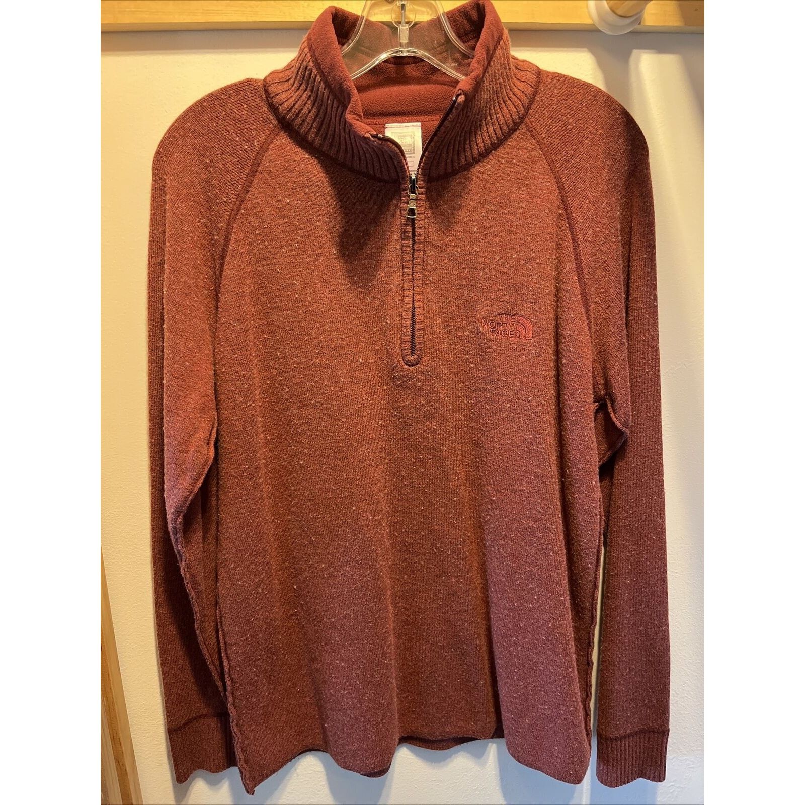 The North Face The North Face Mens L Red LS Zip Cotton Acrylic Wool Sweater Size US L / EU 52-54 / 3 - 3 Thumbnail