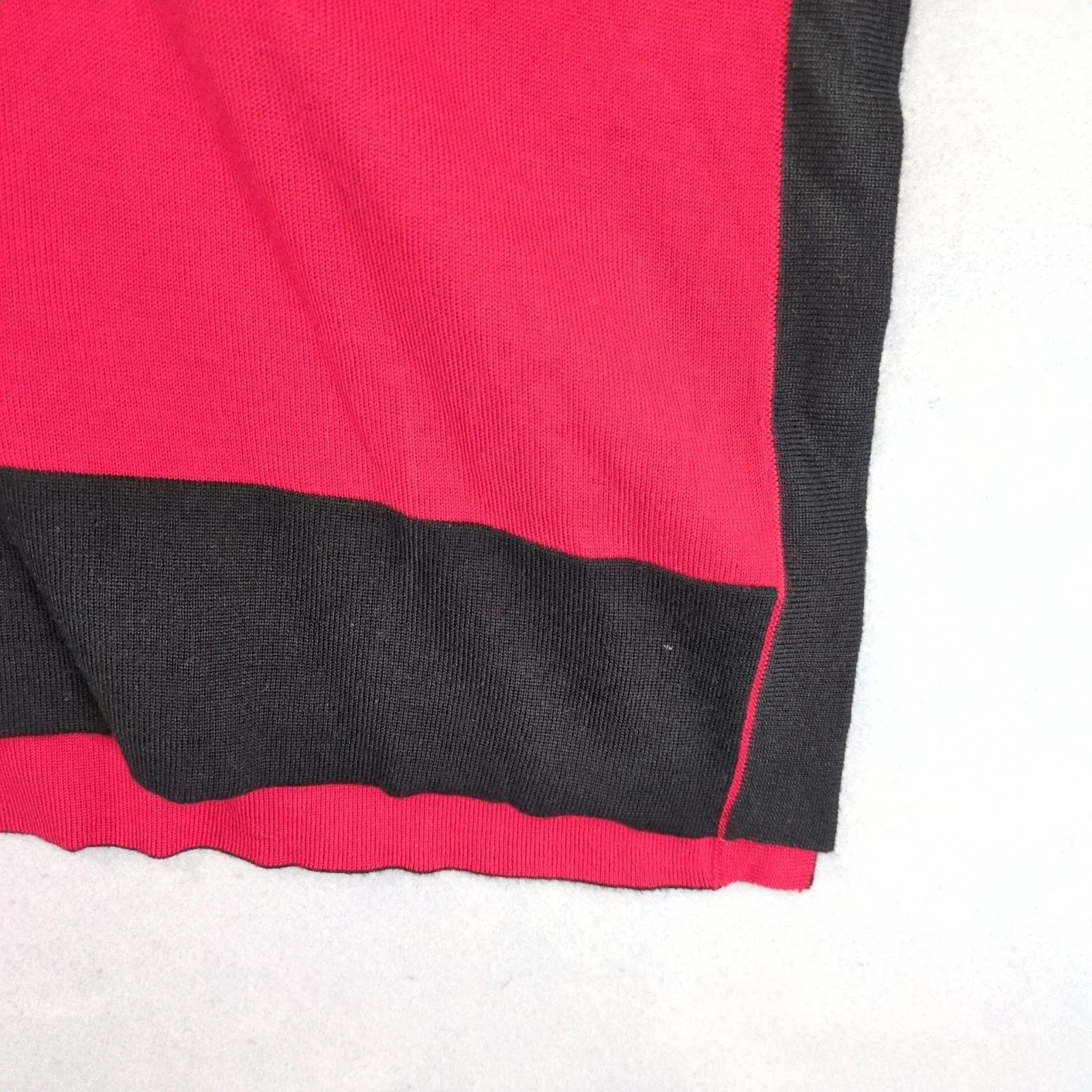 Calvin Klein Calvin Klein Red & Black Soft Knit Poncho Sweater Womens S/M Size M / US 6-8 / IT 42-44 - 9 Thumbnail