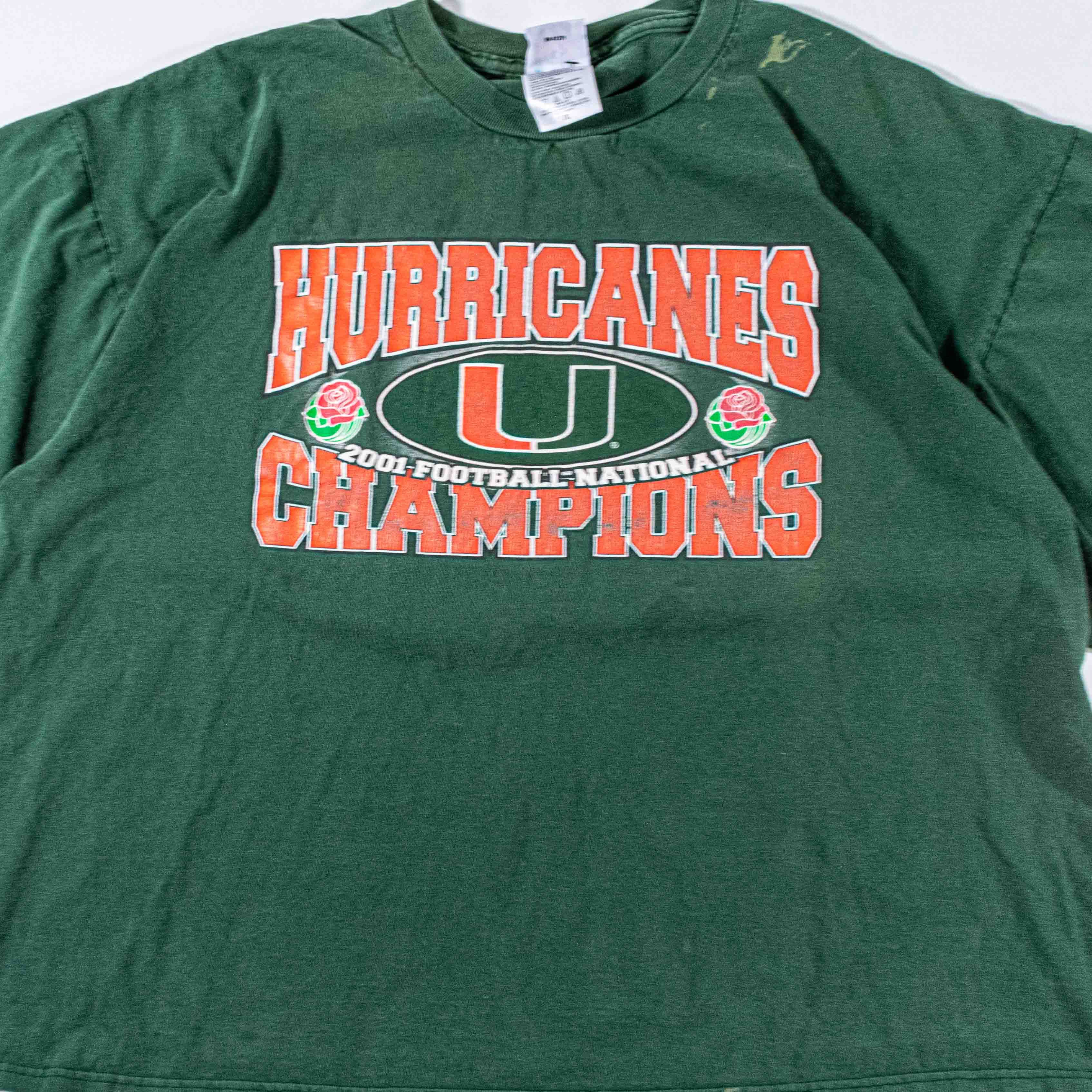 Vintage 2001 Miami Hurricanes National Champions Shirt Sun Faded Size US XXL / EU 58 / 5 - 4 Thumbnail