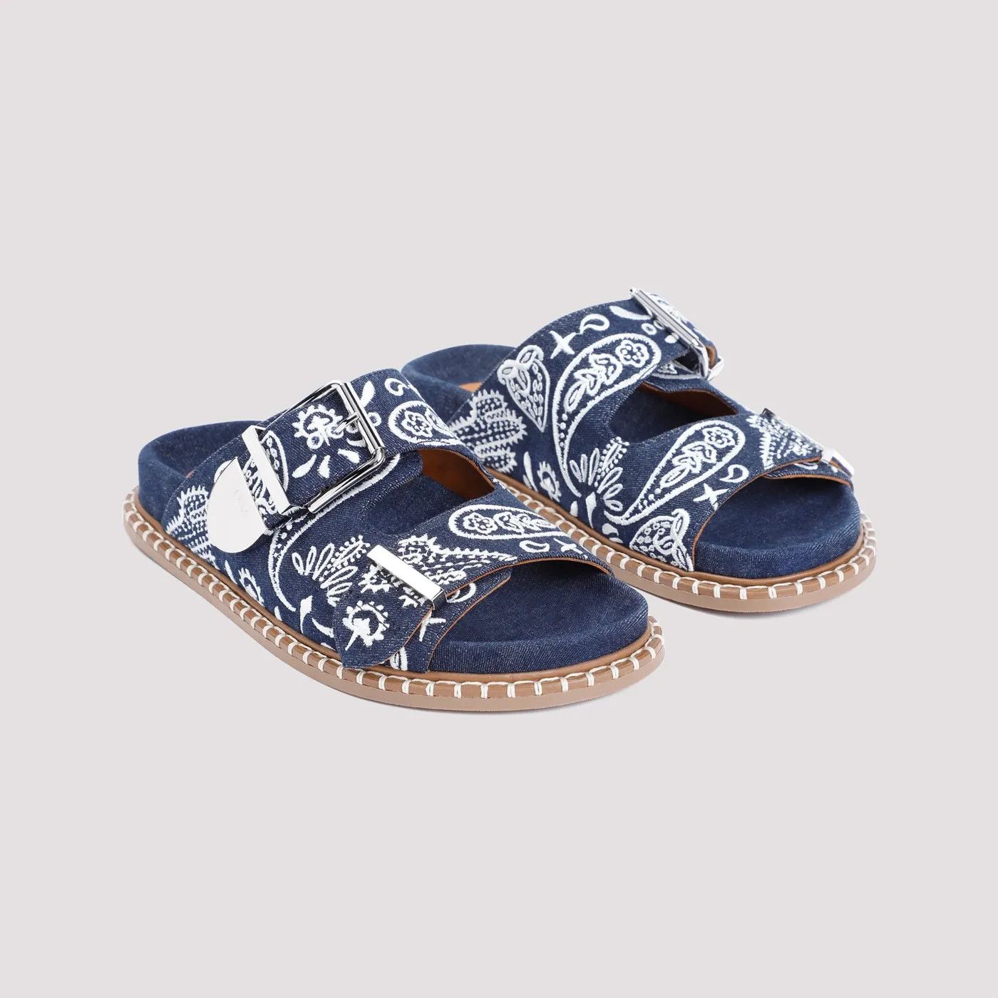Chloe o1loc1c11125 Rebecca Denim Slides in Blue Size US 9 / IT 39 - 3 Thumbnail