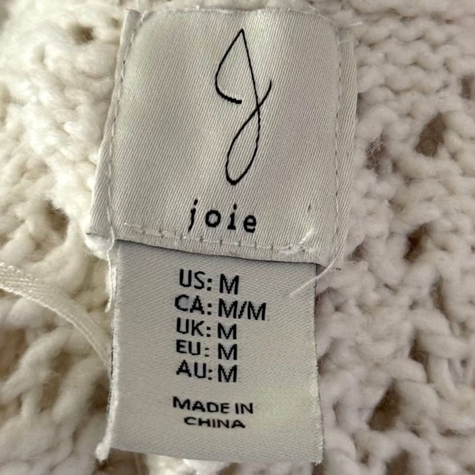 Joie Joie Cardigan Shirt Womens Medium White Open-Stitch Collar Button Formal Office 90s? Size M / US 6-8 / IT 42-44 - 3 Thumbnail
