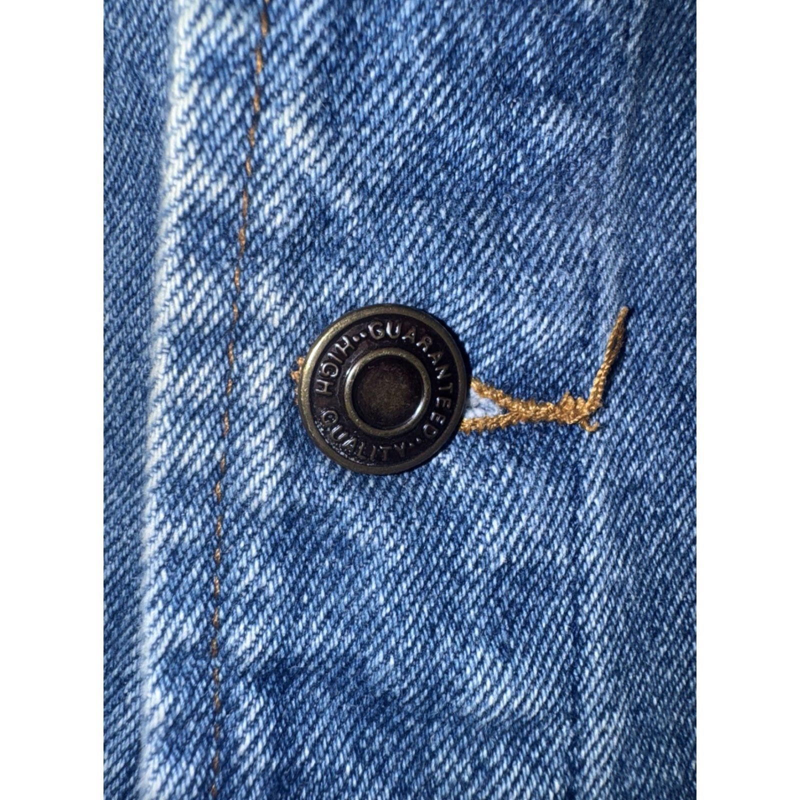 Vintage VINTAGE Classic Jeans Denim Chore Jacket Blue Workwear Utility Coat 21x28 Large Mens Regular L Cotton 100% Button Jeans Size US 33 - 3 Thumbnail