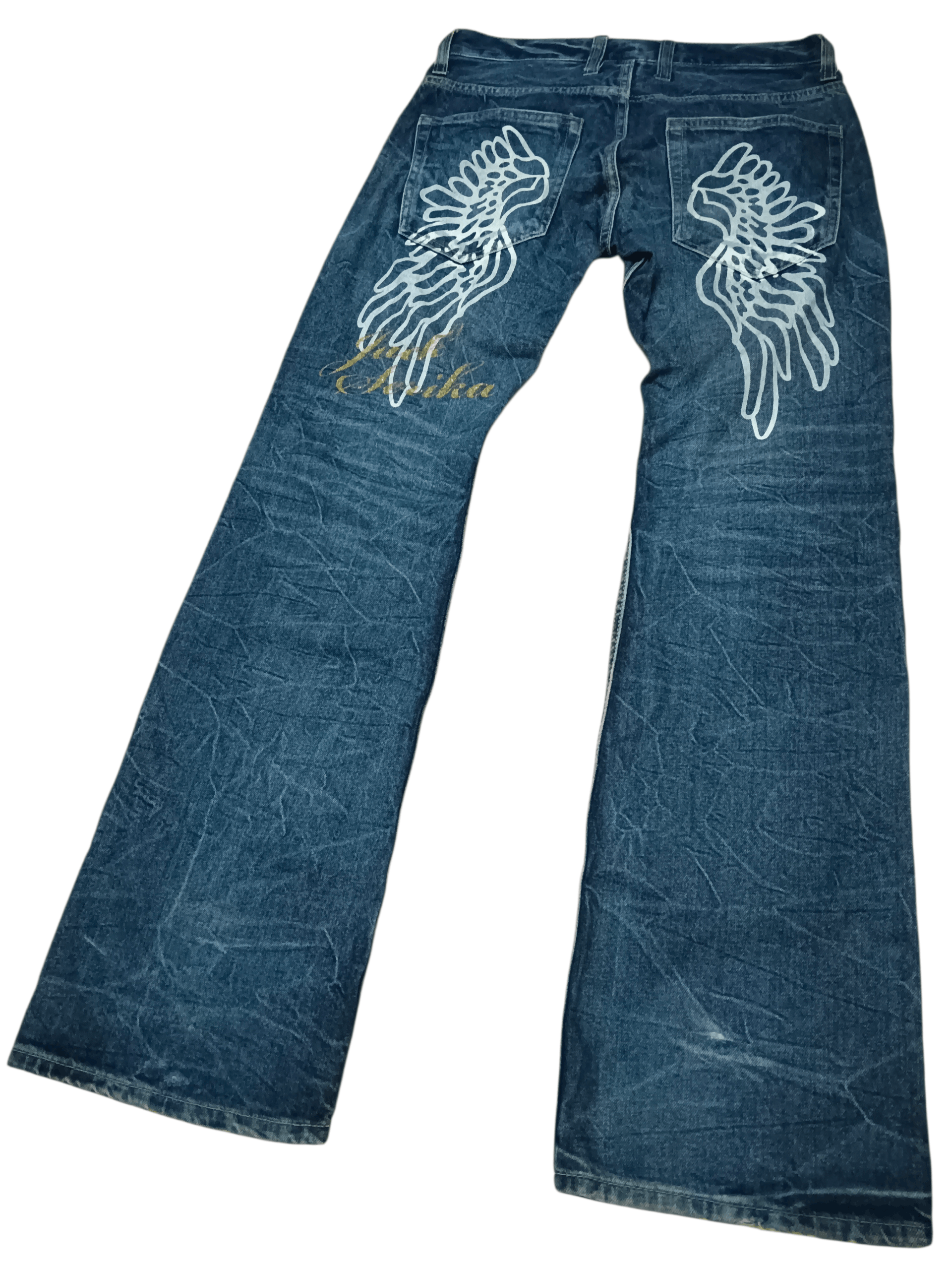 Japanese Brand 🔥FYE🔥 JACK SERIKA Punk Angel Wings Denim Size US 31 - 3 Thumbnail