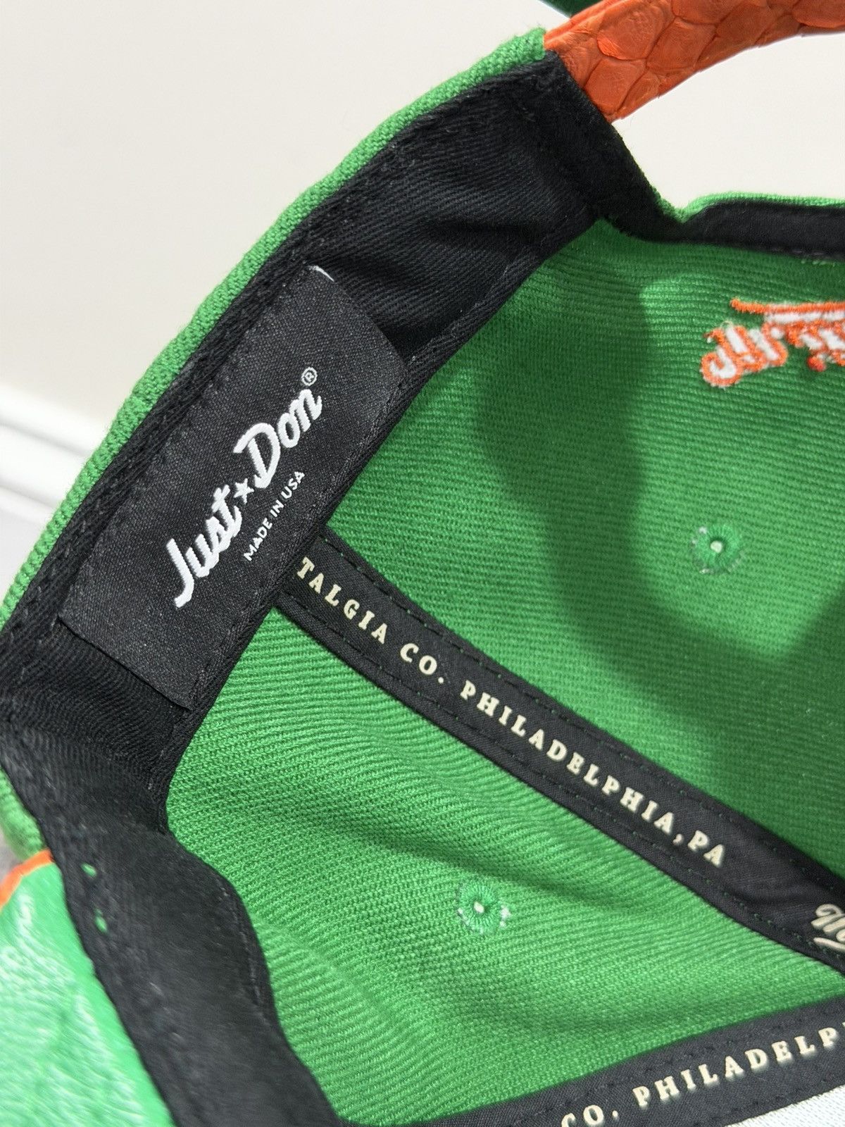 Just Don × Mitchell & Ness Just Don Mitchell & Ness NBA Chicago Bulls Green/Orange Hat Size ONE SIZE - 8 Thumbnail