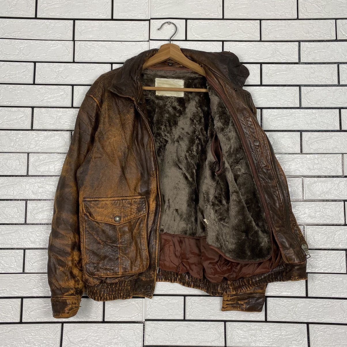 Vintage 🔥VINTAGE FLY LEATHER JACKET BLANKET AERO LEATHER Size US M / EU 48-50 / 2 - 9 Thumbnail