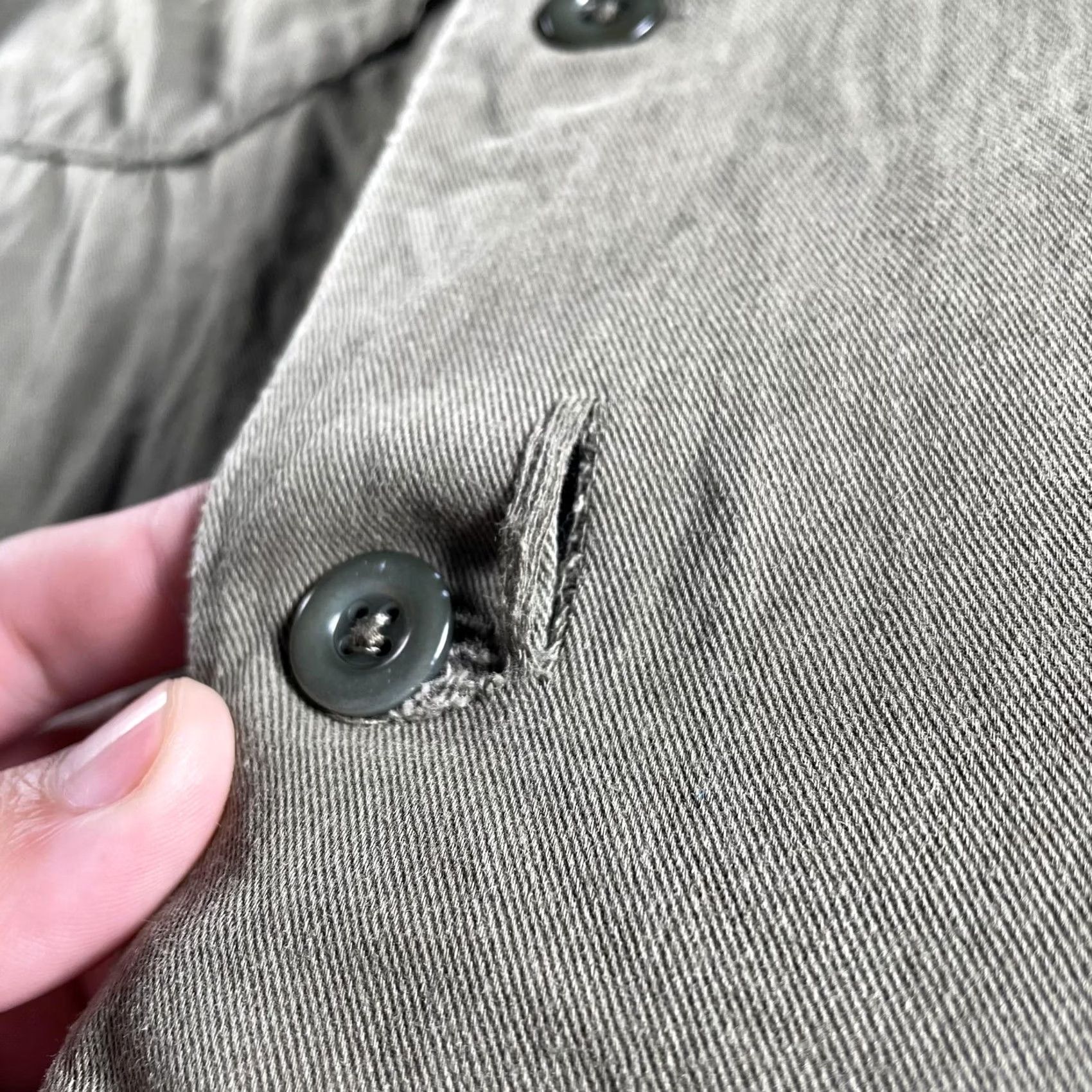 Allsaints AllSaints Spotter LS Shirt Mens Large Green Twill Button Up Utility Overshirt Size US L / EU 52-54 / 3 - 3 Thumbnail