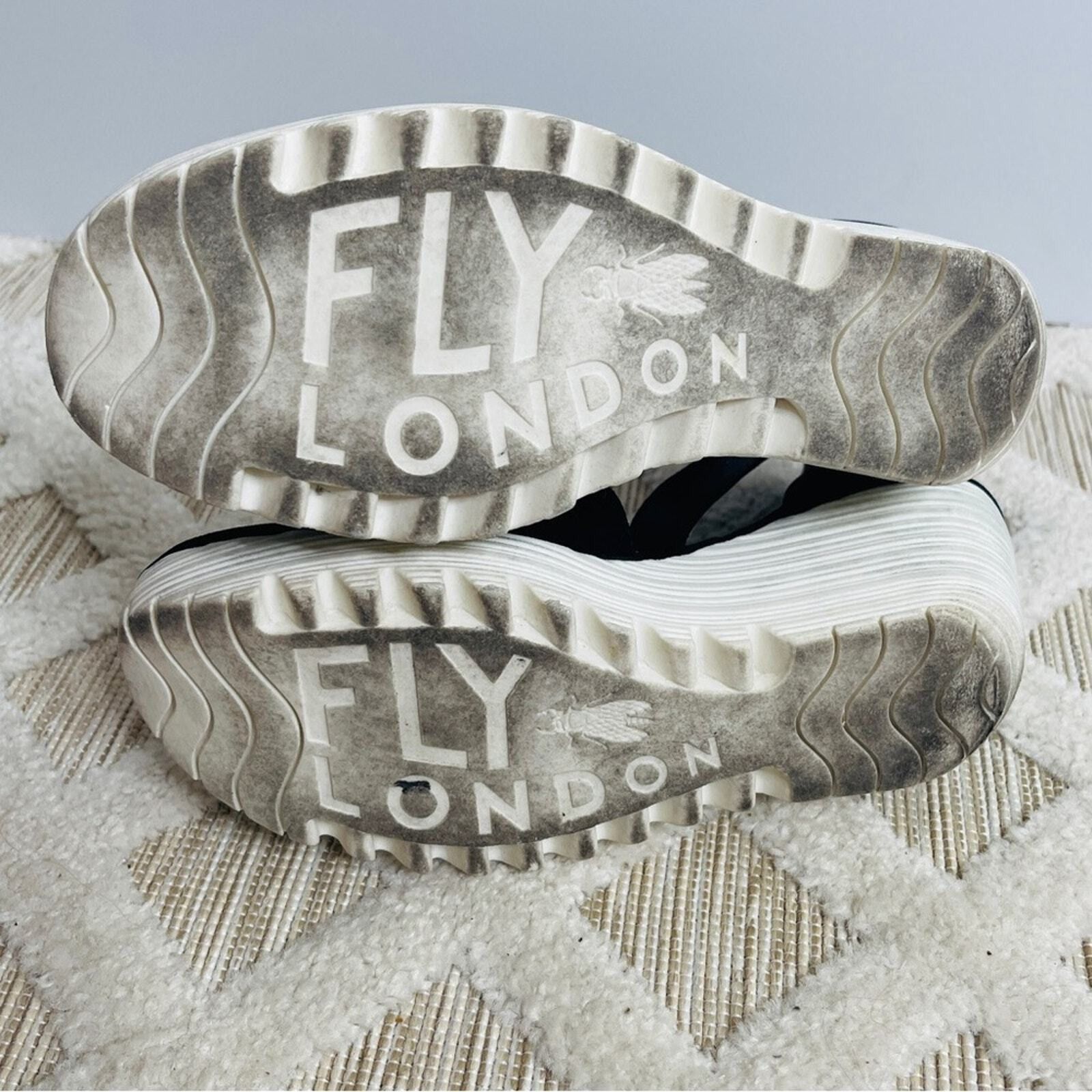 Fly London FLY London Leather Wedge Sandal Black SZ 37/US 6.5/7 Size US 6.5 / IT 36.5 - 6 Thumbnail