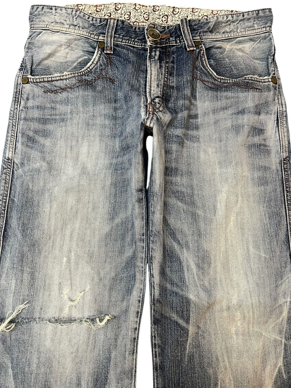 Edwin Vintage Edwin 503 Blue Trip Stonewash/Acidwash Denim Size US 35 - 5 Thumbnail