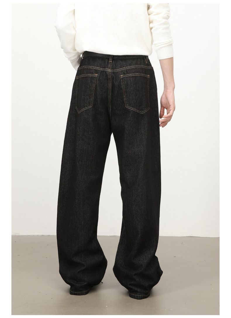 Jean Retro Men's Pocket Embroidered Loose Straight Leg Jeans Size US 32 / EU 48 - 5 Thumbnail