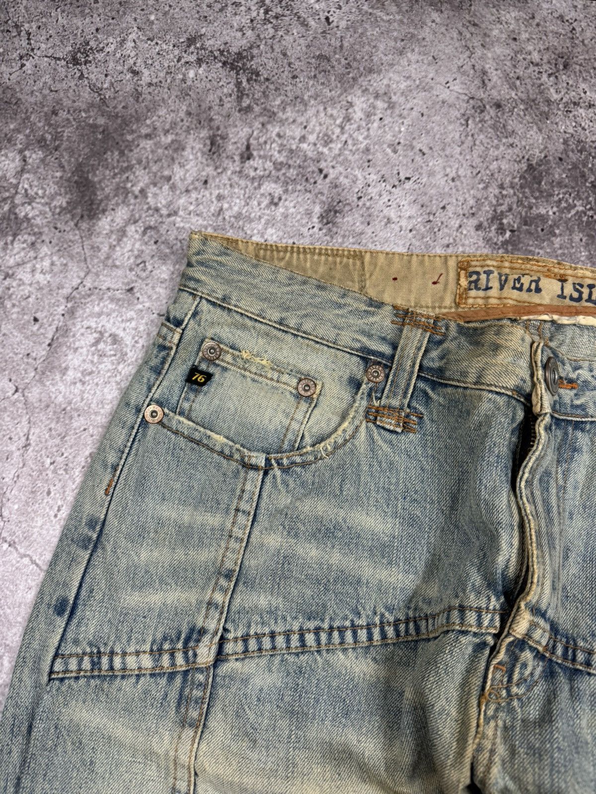 Japanese Brand Vintage Avant Garde Jeans Flared Dirty Baggy Distressed Y2K Size US 34 / EU 50 - 6 Thumbnail