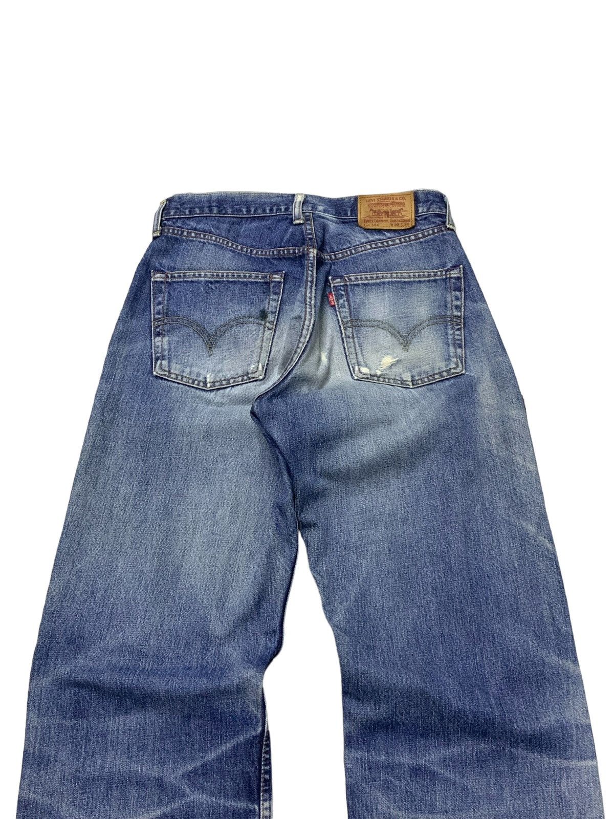 Levi's × Vintage Vintage Levis 504 Selvedge Baggy Cut Distressed Jeans Size US 30 / EU 46 - 10 Thumbnail