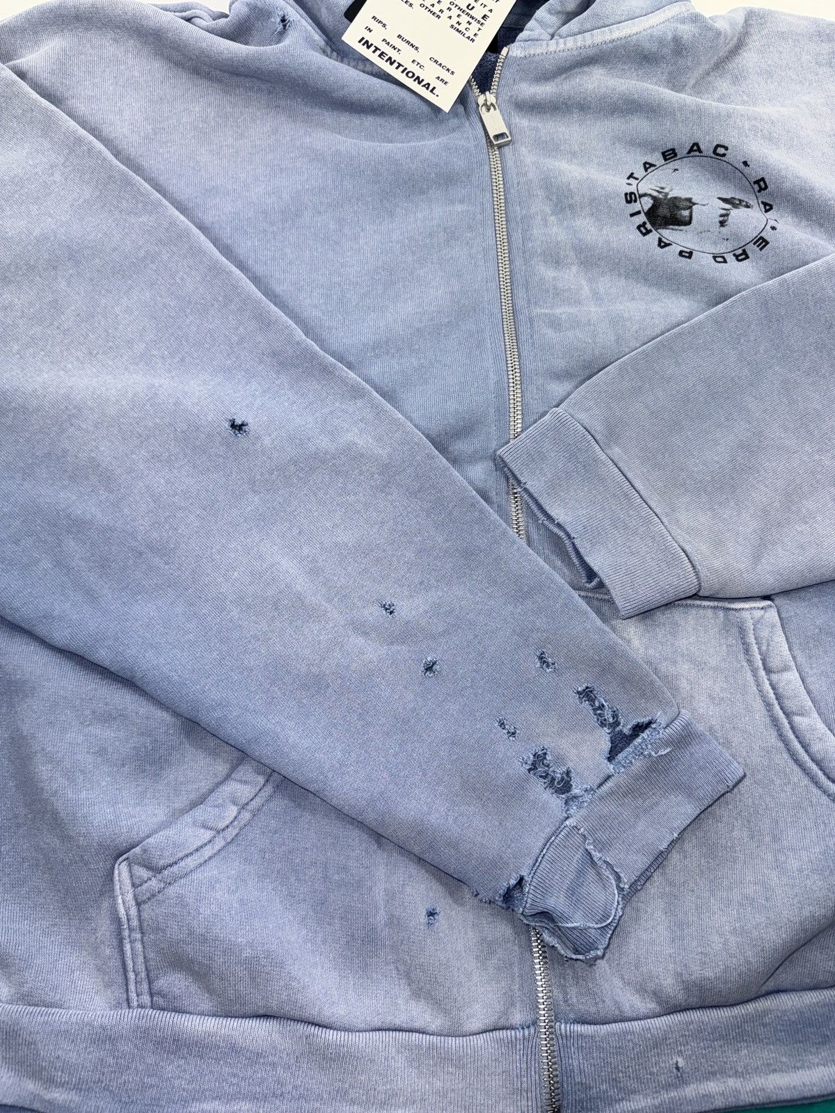 Enfants Riches Deprimes TABAC RAT DISTRESSED ZIP HOODIE Size US L / EU 52-54 / 3 - 9 Thumbnail