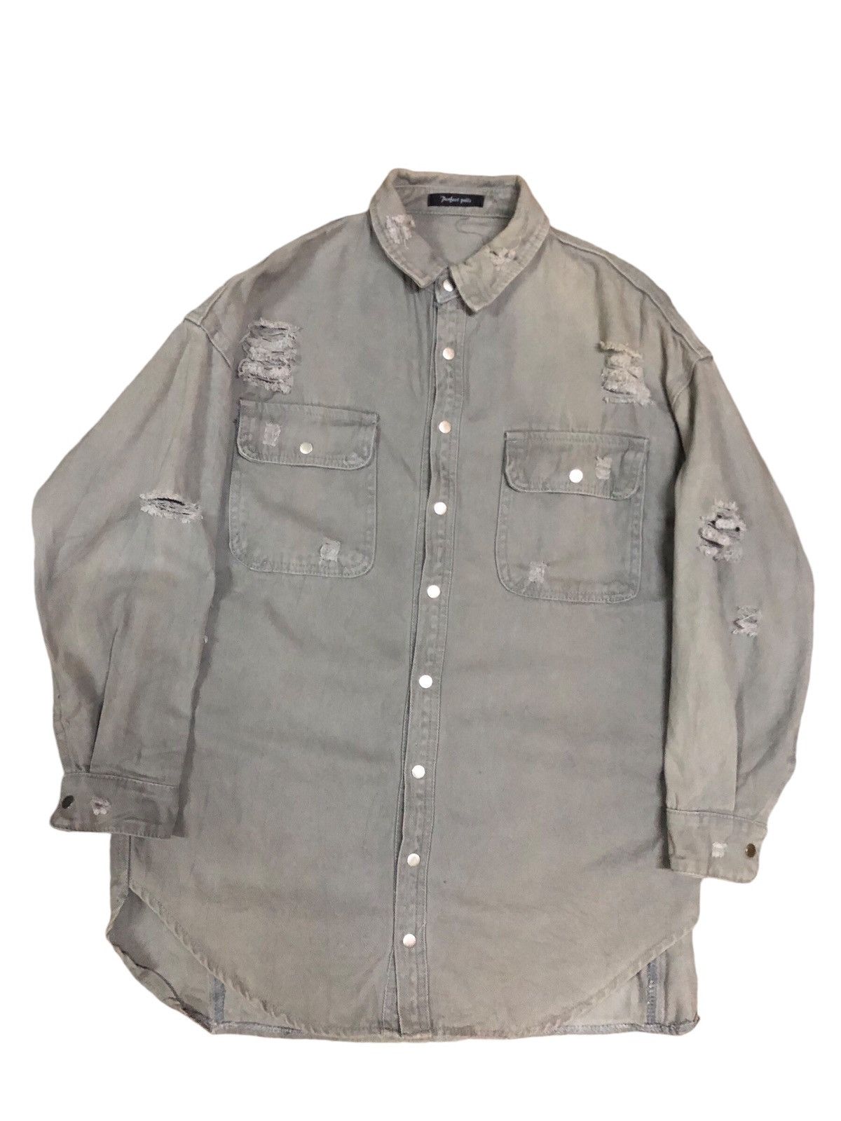 If Six Was Nine × Japanese Brand Perfect pills Distressed Denim Jacket Size US L / EU 52-54 / 3 - 2 Thumbnail