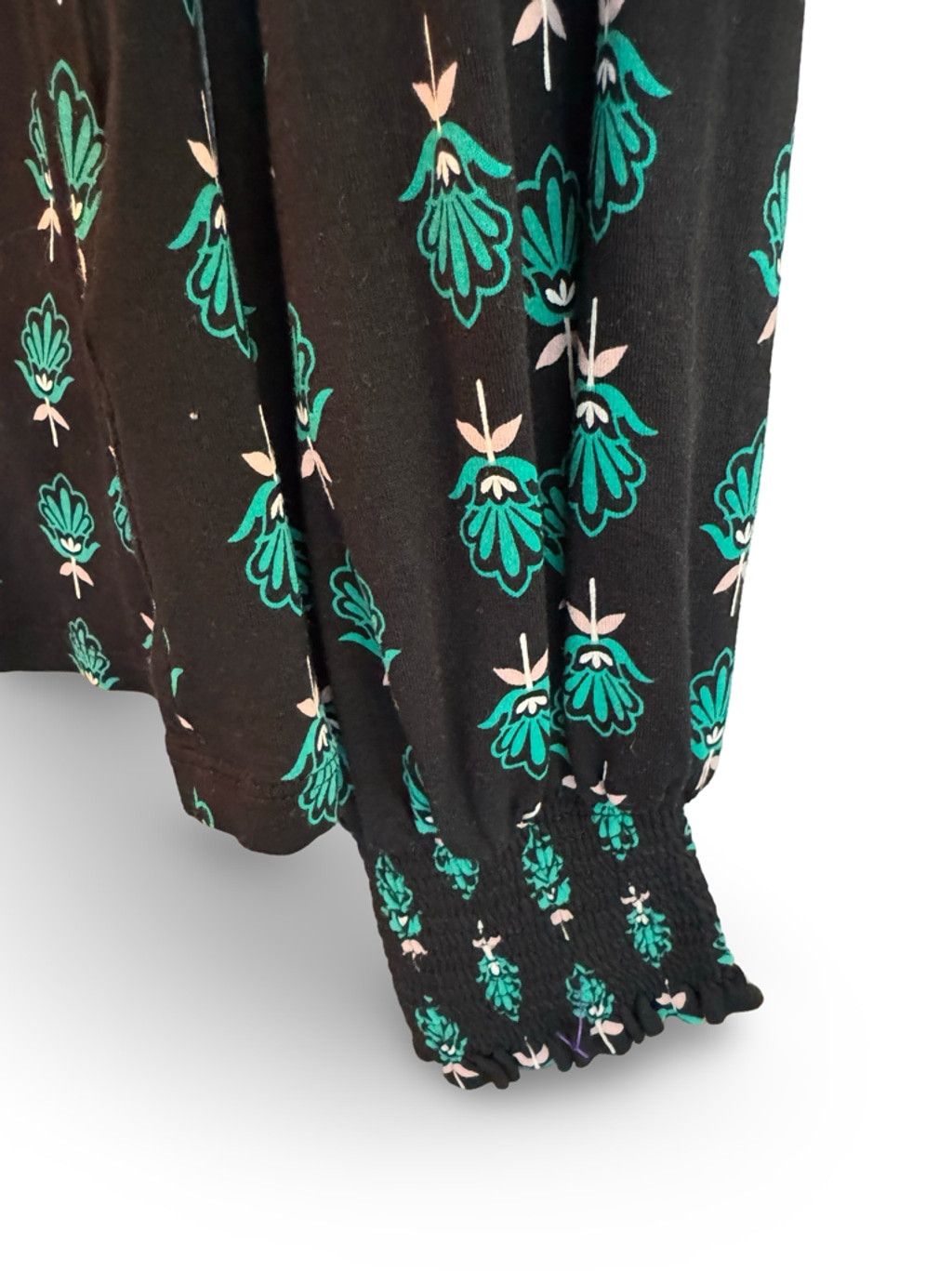 Boden Boden Smocked High-Neck Blouse Black Green Floral Size 6 Size M / US 6-8 / IT 42-44 - 3 Thumbnail