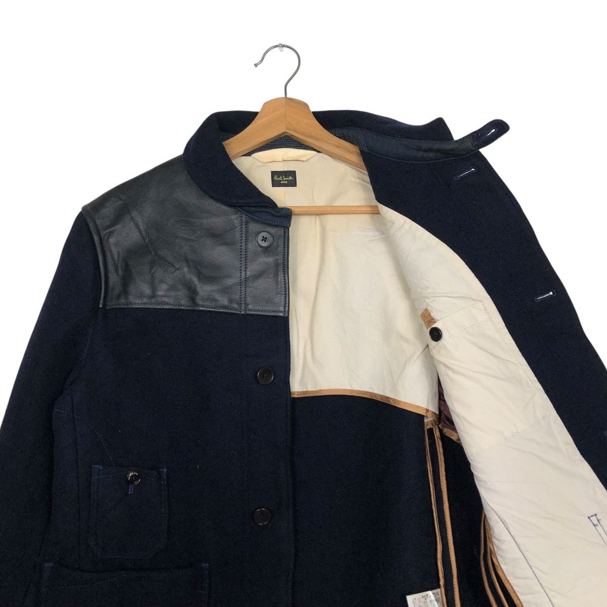 Paul Smith 🔥VINTAGE WOOL JACKET PAUL SMITH JEANS LEATHER PARTS HAND Size US M / EU 48-50 / 2 - 14 Thumbnail