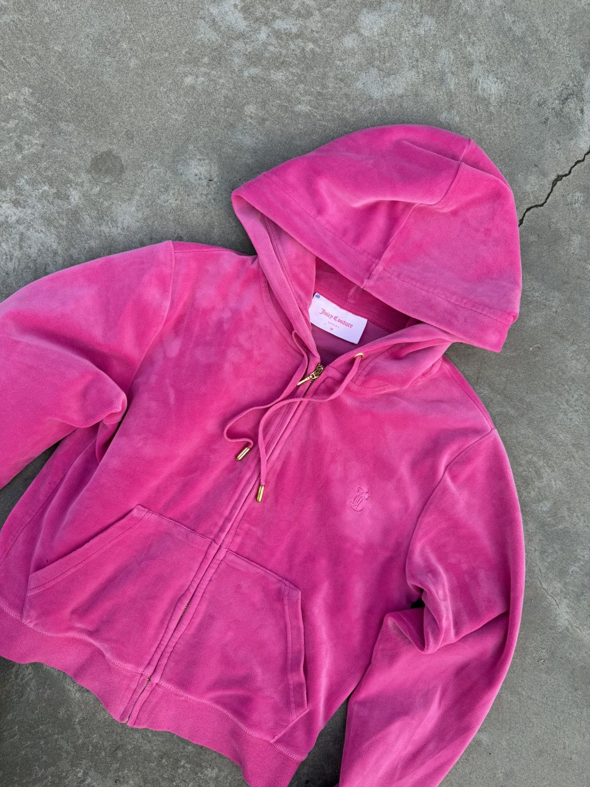 Juicy Couture Vintage 90s Juicy Couture Velour Glamour Zip Hype Hoodie Size M / US 6-8 / IT 42-44 - 4 Thumbnail