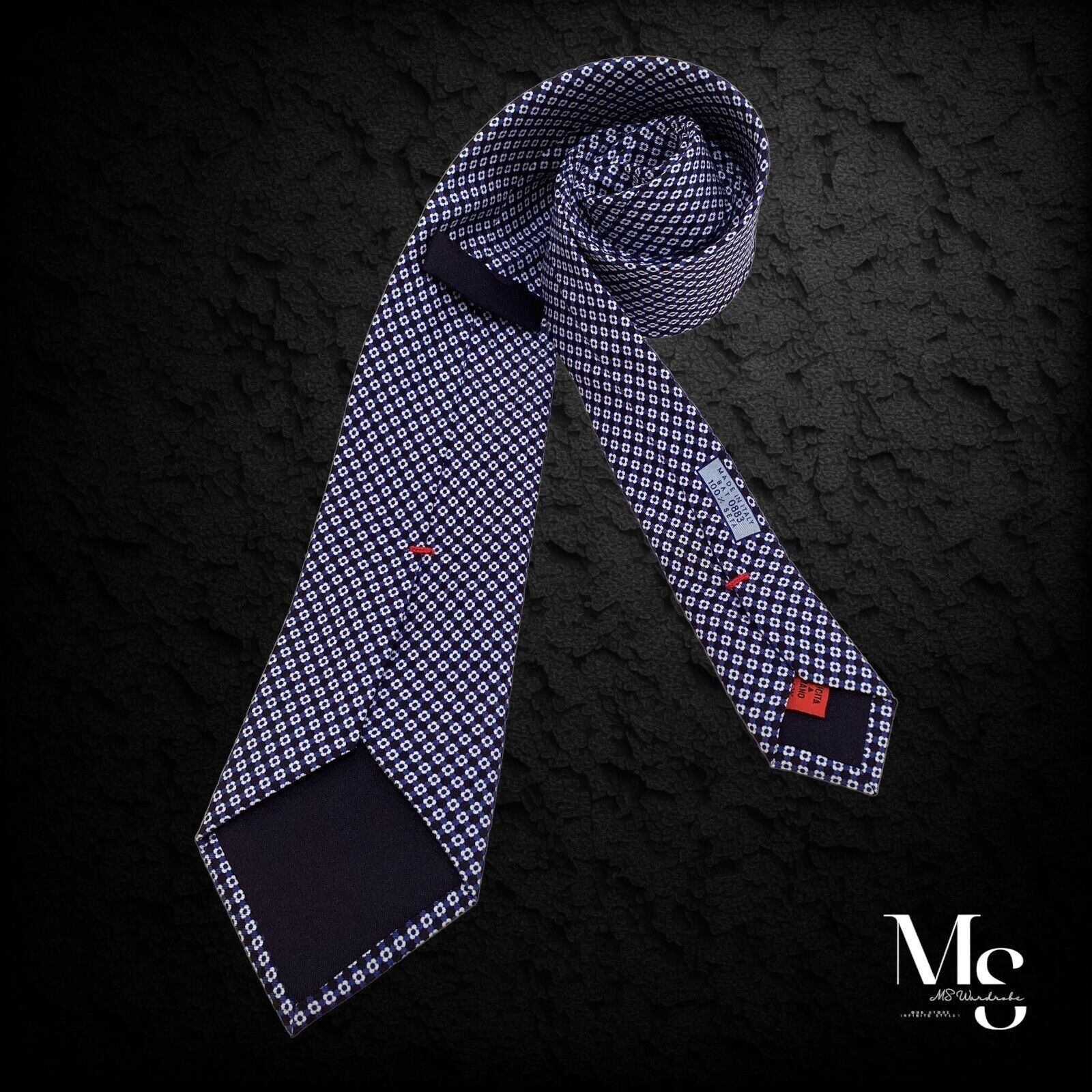 Battistoni BATTISTONI XL Blue Floral Luxury Silk Tie Made In Italy W: 3 Size ONE SIZE - 2 Thumbnail