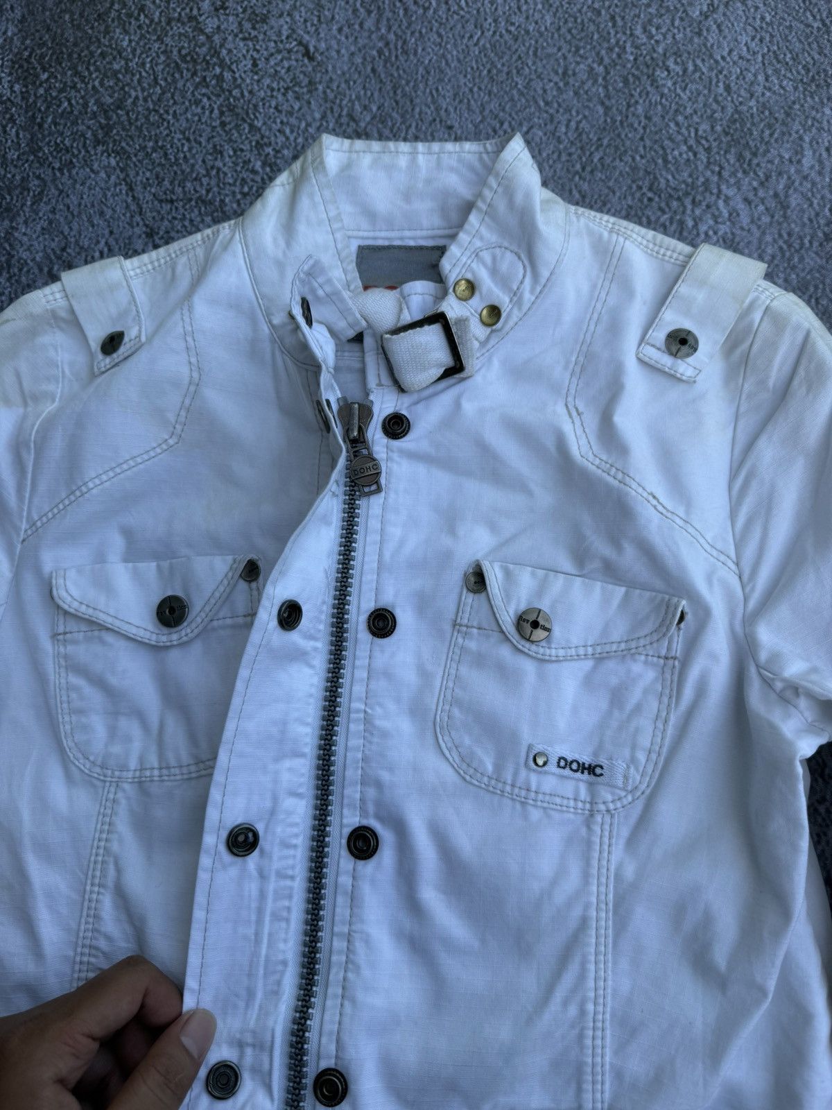 Isamu Katayama Backlash DOHC Biker White Bondage Zipper Jacket Size US S / EU 44-46 / 1 - 7 Thumbnail