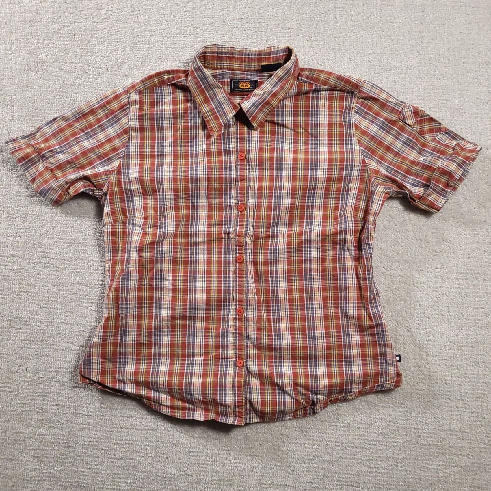 Route 66 Route 66 Western Shirt Women's Large Short Sleeve Button-Up Plaid Western Shirt Size L / US 10 / IT 46 - 2 Thumbnail