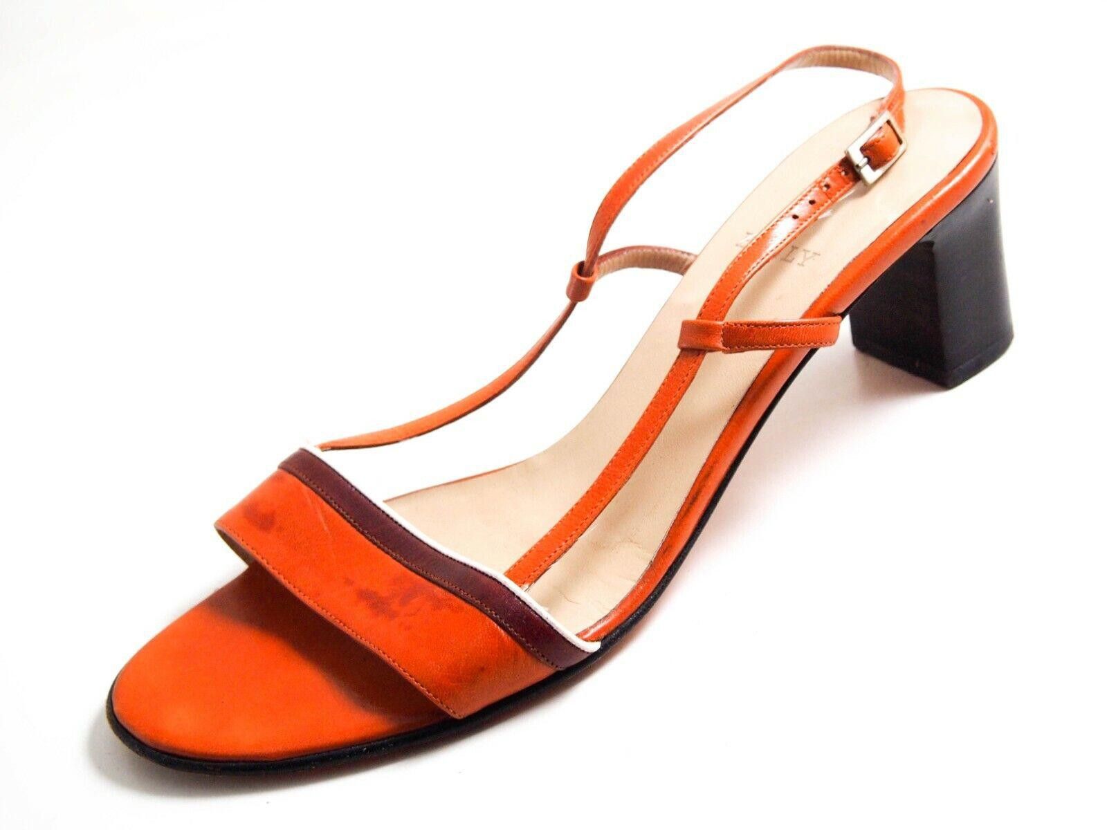 Bally Bally Mid Heel Sandals Orange Leather US 9 EU 39.5 Size US 9 / IT 39 - 1 Thumbnail
