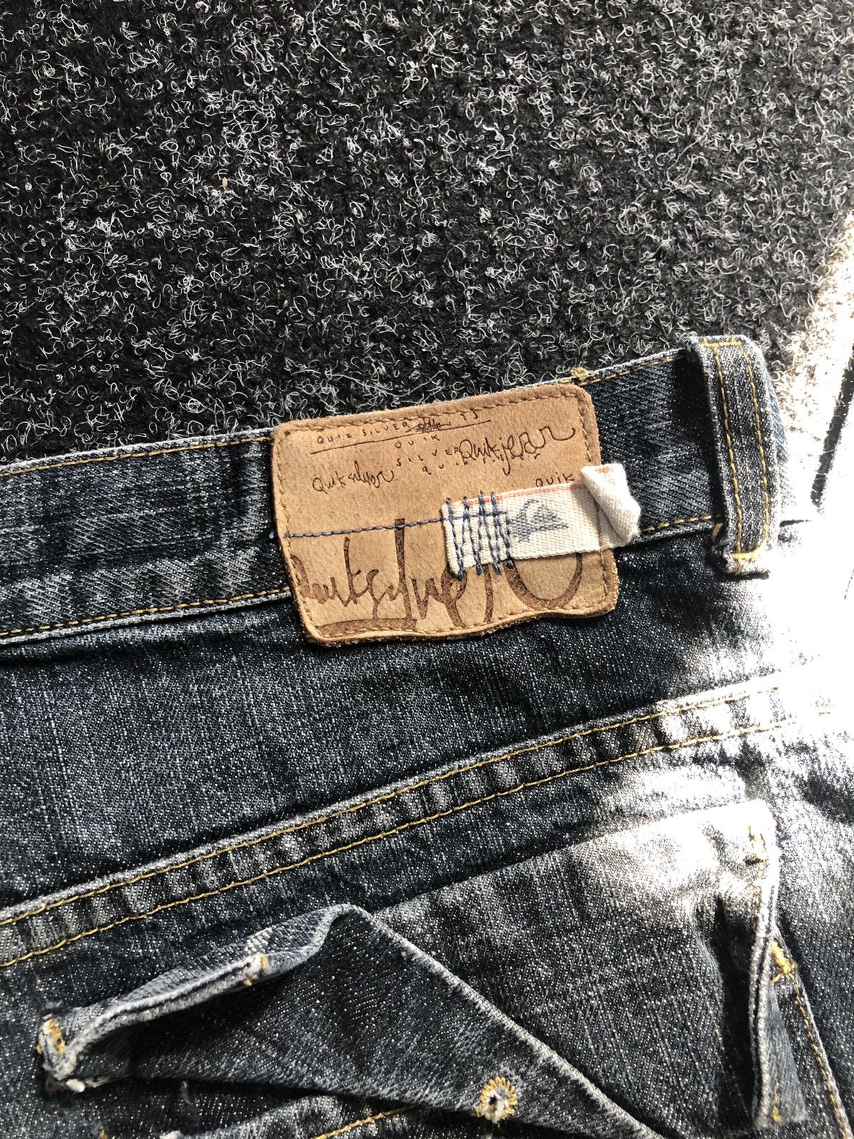 Quiksilver × Vintage Crazy Vintage Quiksilver Custom Baggy Faded Denim pants Y2K Size US 34 / EU 50 - 7 Thumbnail