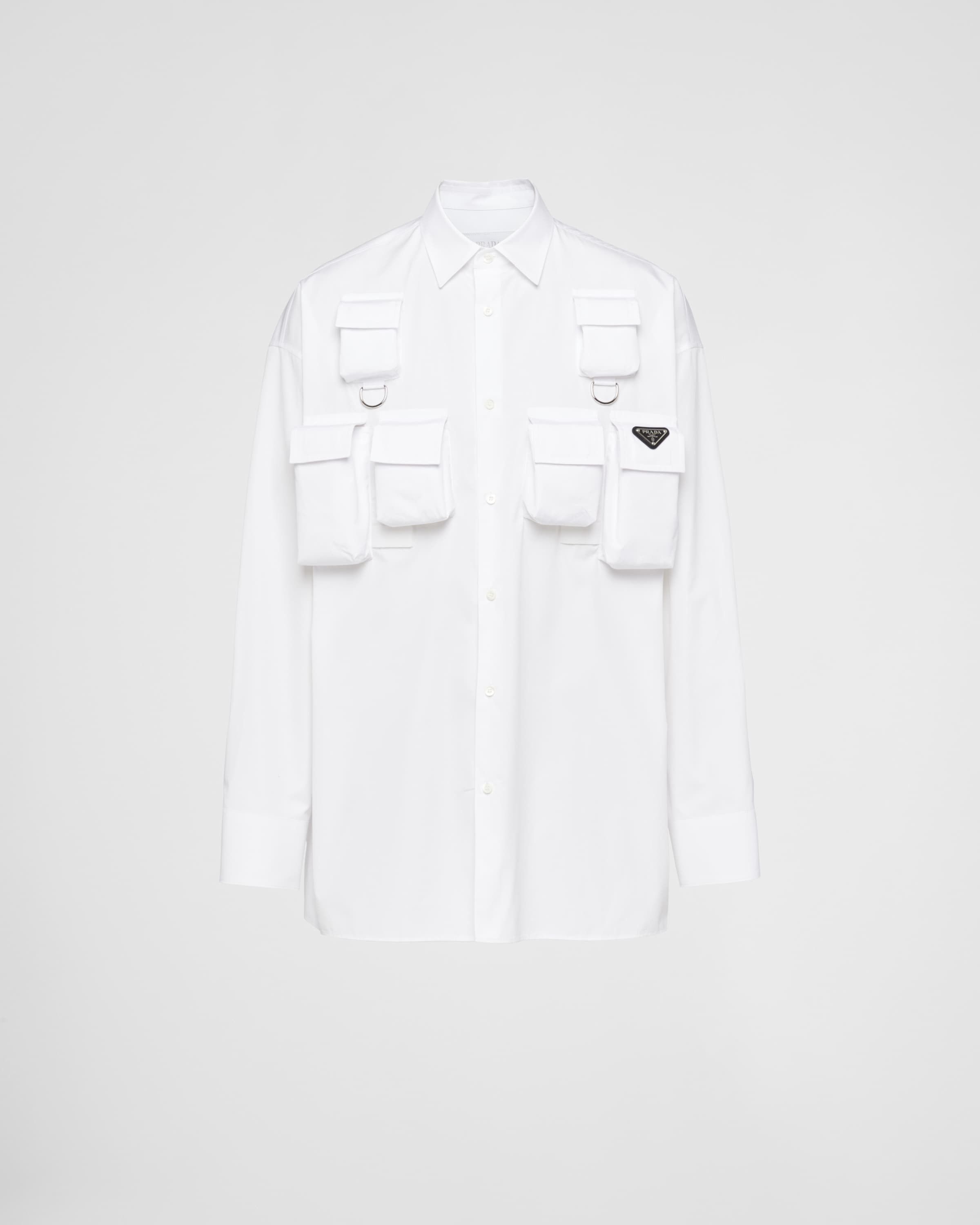 Prada Prada Re-Nylon Multi-Pocket Cargo Shirt White Size US L / EU 52-54 / 3 - 1 Thumbnail