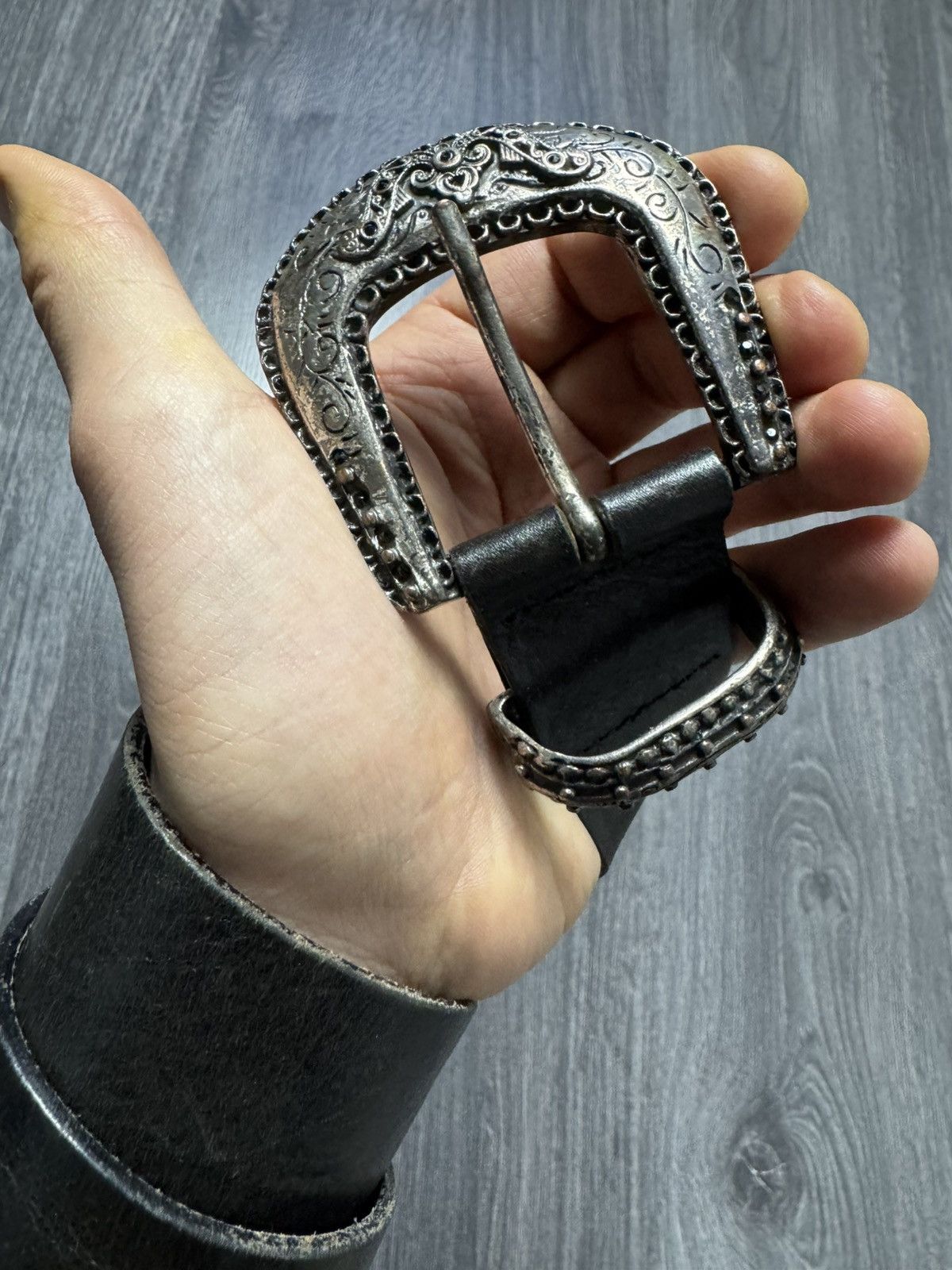 Leather × Vintage Y2K Vintage Leather Punk Metal Avant Garde Belt Size ONE SIZE - 4 Thumbnail