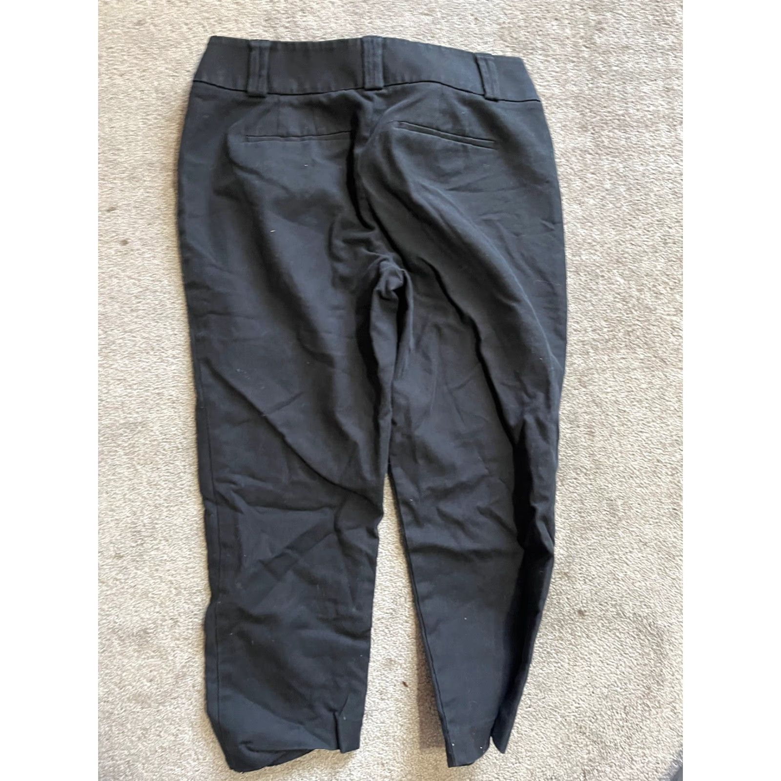 Ann Taylor Ann Taylor Loft Cropped Pants Women's Size 6 Black Solid Cotton Blend Classic Size 28" / US 6 / IT 42 - 3 Thumbnail