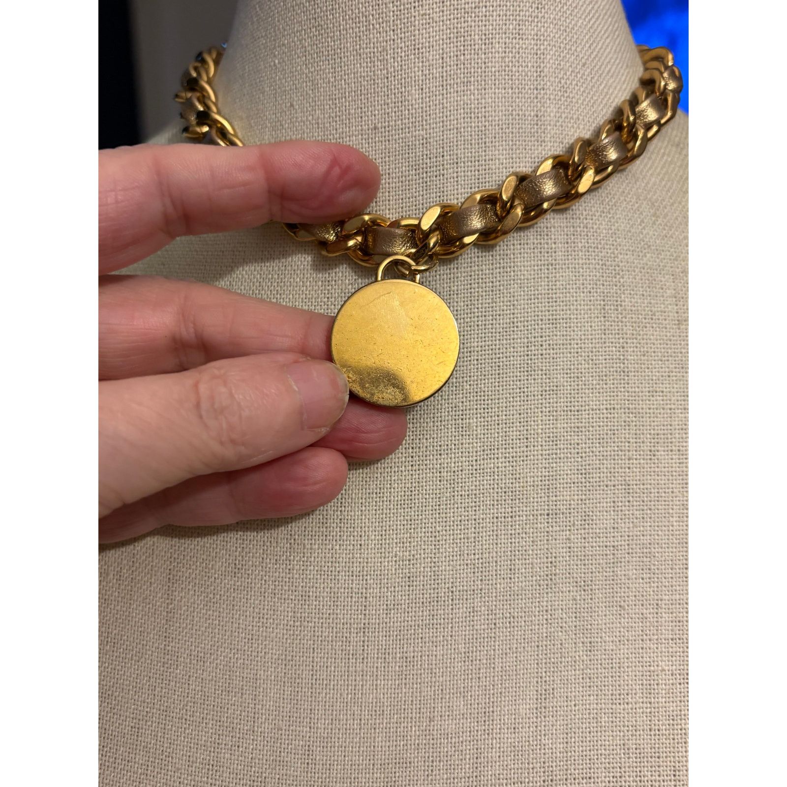 Tory Burch Tory Burch Logo Medallion Chunky Chain Necklace 14" Size ONE SIZE - 6 Thumbnail