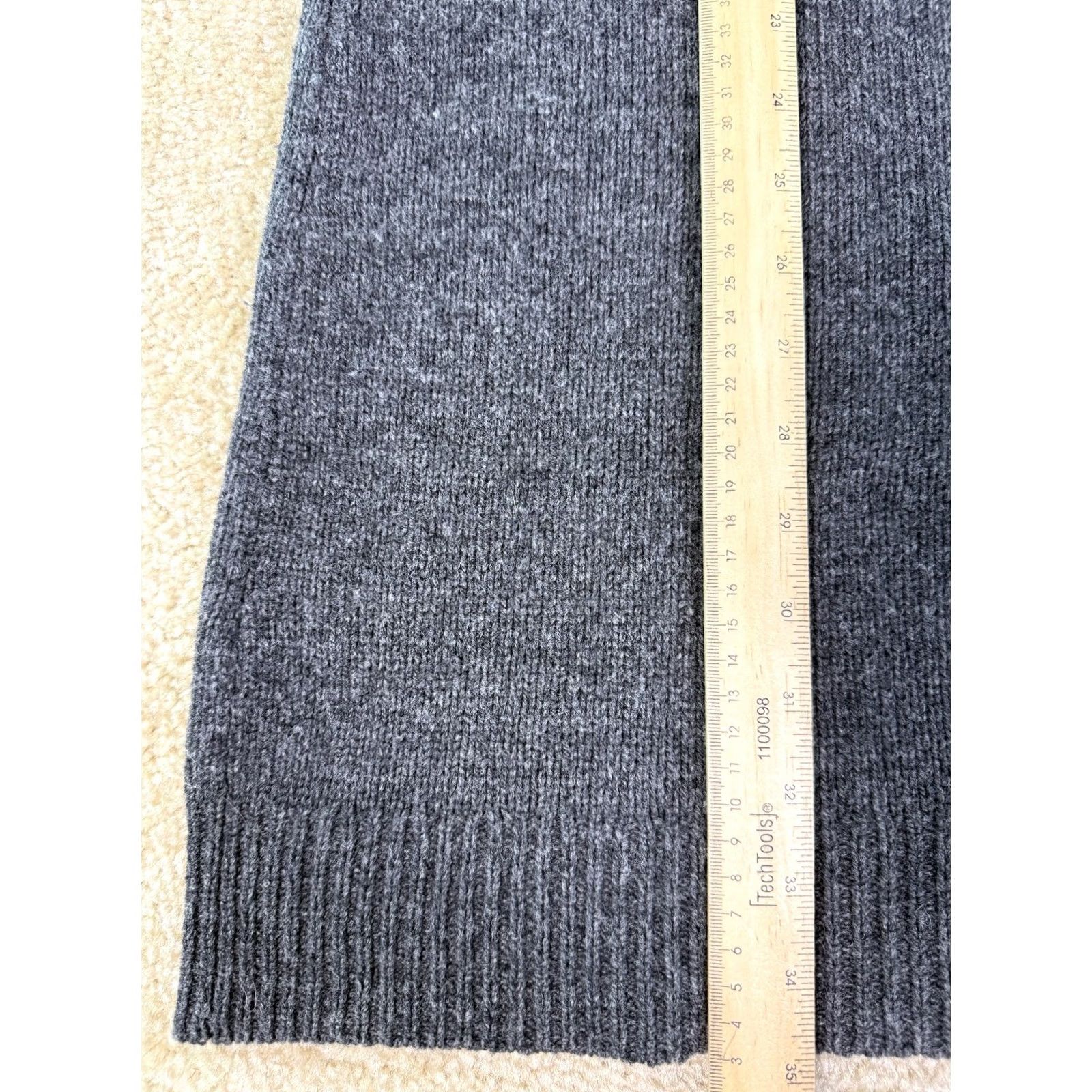 Madewell Madewell Womens Merino Wool Pullover Sweater Dress Grey Lace Up Neck L Size L / US 10 / IT 46 - 7 Thumbnail