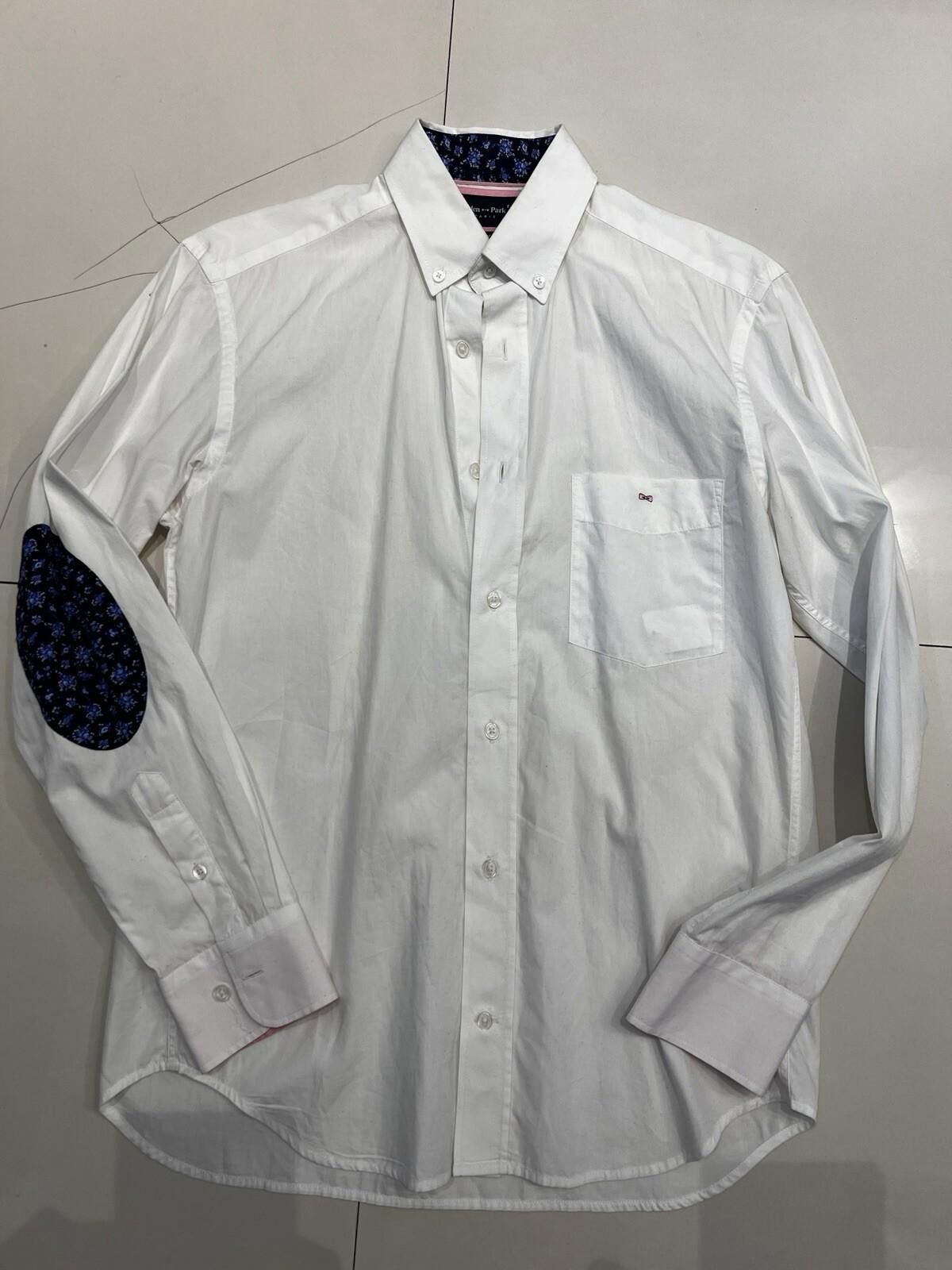 Eden Park Eden Park White Button Down Shirt With Floral Elbow Patch Size US S / EU 44-46 / 1 - 1 Thumbnail