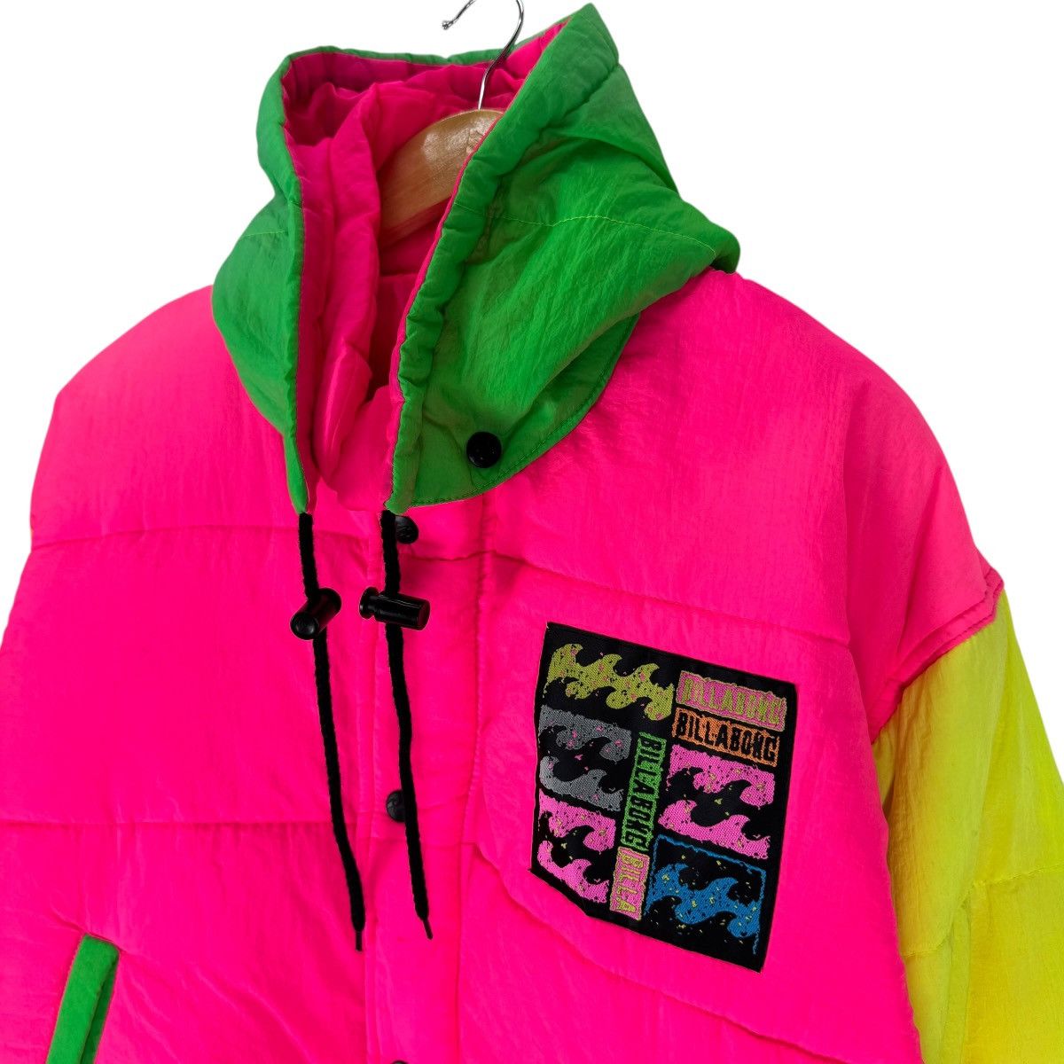 Billabong VINTAGE 90s BILLABONG NEON PUFFER CROPPED JACKET Size US M / EU 48-50 / 2 - 5 Thumbnail