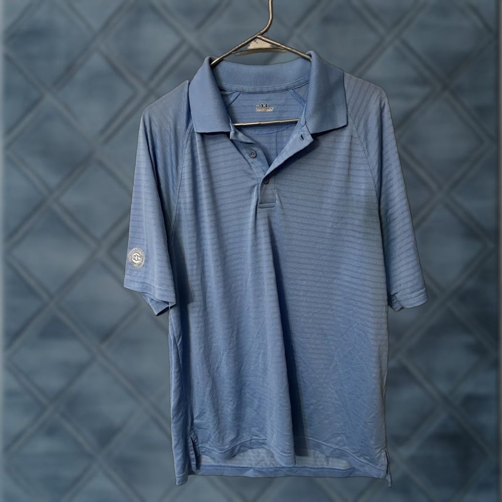 Under Armour VINTAGE Under Armour MENS Blue 3 Button POLO Size M Striped Cincinnati Country Club Pact Polo Mens Blue Striped Cincinnati 90s Size US M / EU 48-50 / 2 - 1 Thumbnail