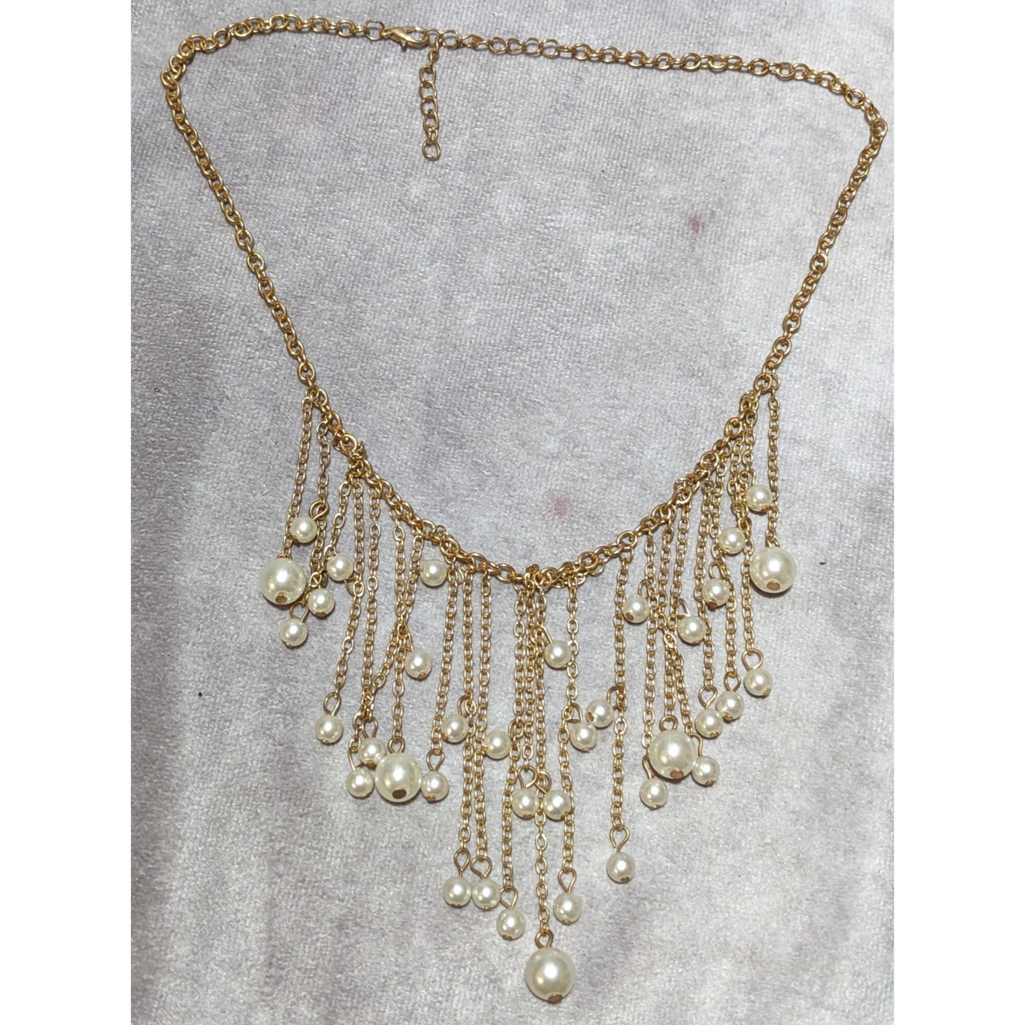 Other Elegant Glam Gold Chain Pearl Fringe Necklace Size ONE SIZE - 8 Thumbnail