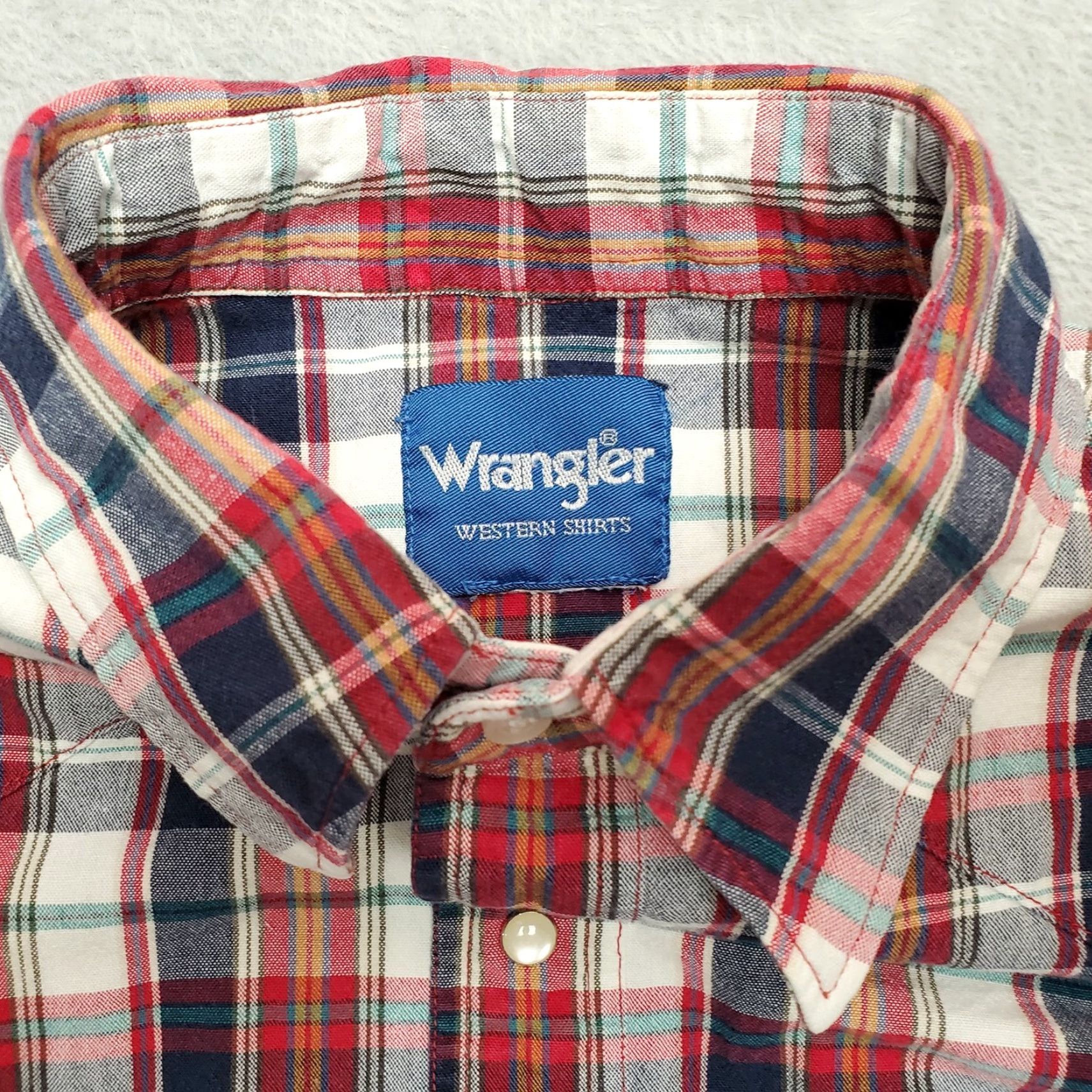 Wrangler Wrangler Shirt Mens L Black Red Plaid Pearl Snap Short Sleeve Western Casual Size US L / EU 52-54 / 3 - 4 Thumbnail