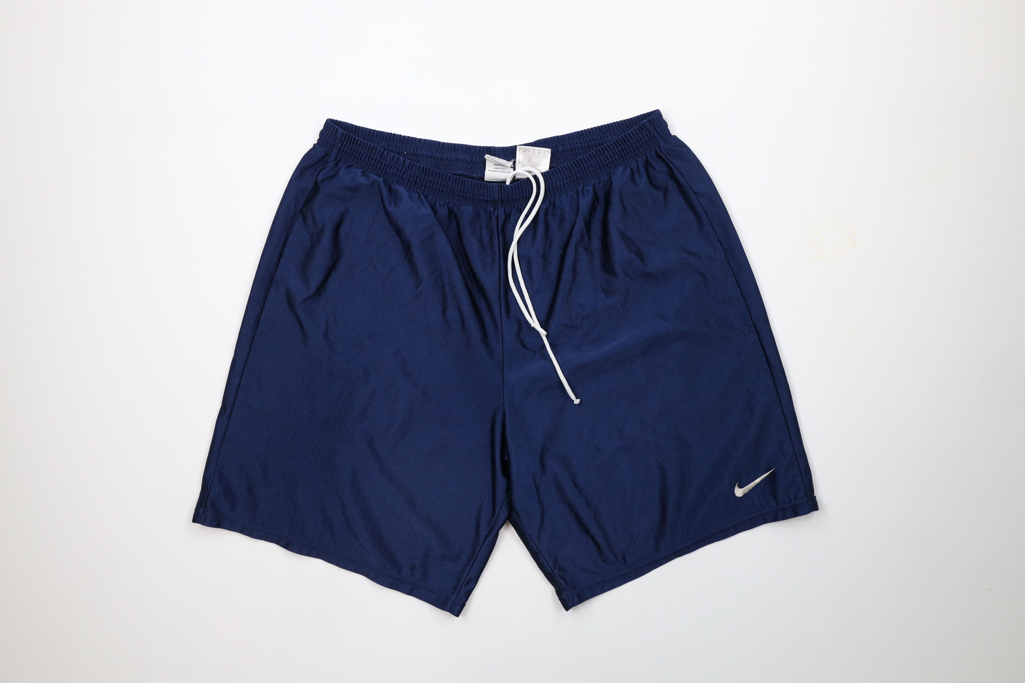 Nike × Vintage Vintage 90s Nike Mini Swoosh Above Knee Shorts Blue USA Size US 36 / EU 52 - 1 Thumbnail