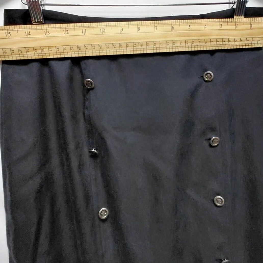 DKNY DKNY Silk Blend Cotton Blend Button Skirt Gray Solid Regular Size 12 Women Midi A-Line Buttoned Dry Clean Only 12 Womens Size 34" / US 12 / IT 48 - 6 Thumbnail