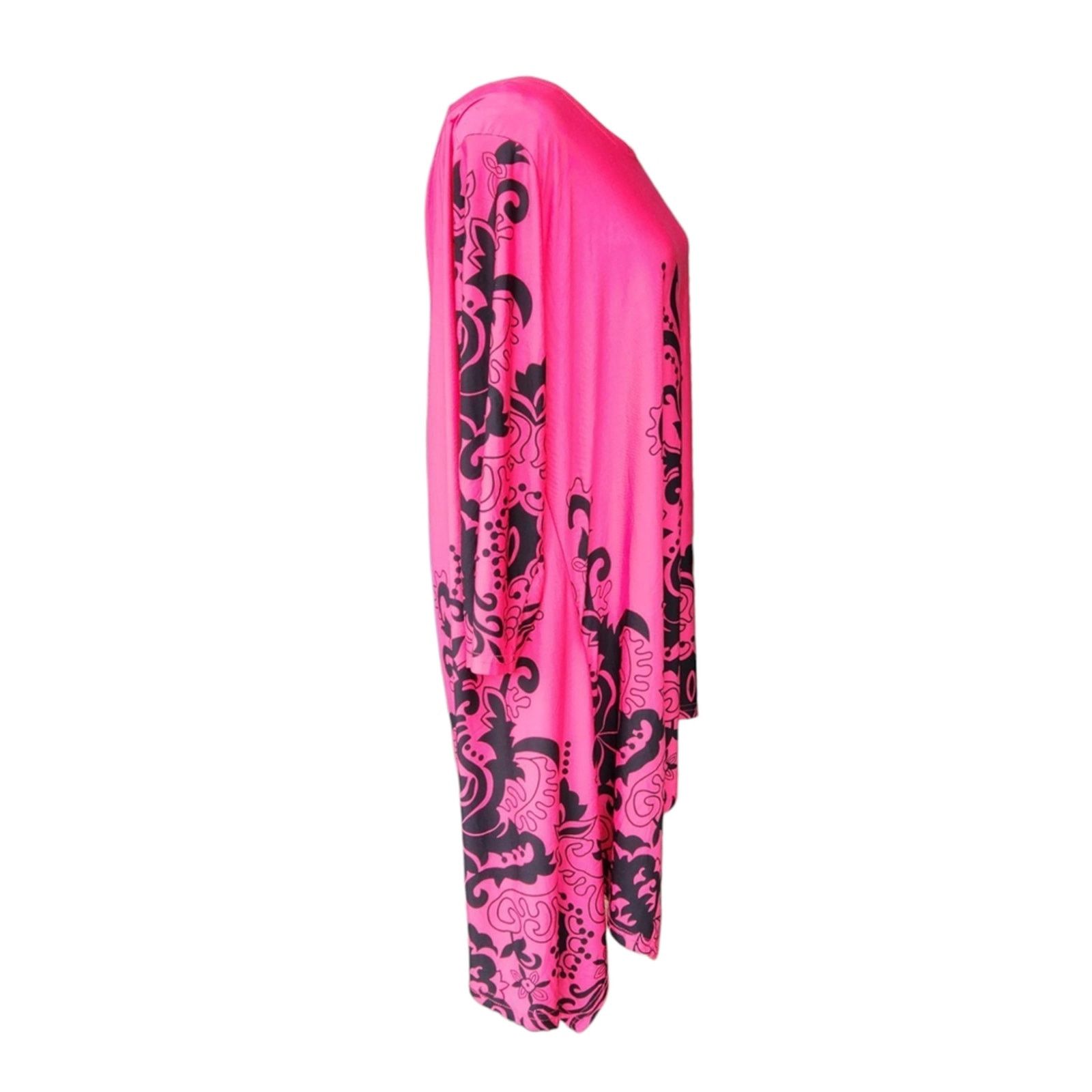 White Mark White Mark Size 3XL Top Pink Baroque Oversized Asymmetrical Size 3XL / US 20-22 - 4 Thumbnail