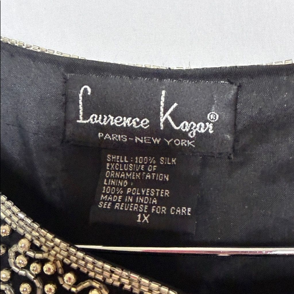 The Unbranded Brand Vintage Laurence Kazar 100% silk beaded sequined jacket 1X Size XL / US 12-14 / IT 48-50 - 4 Thumbnail
