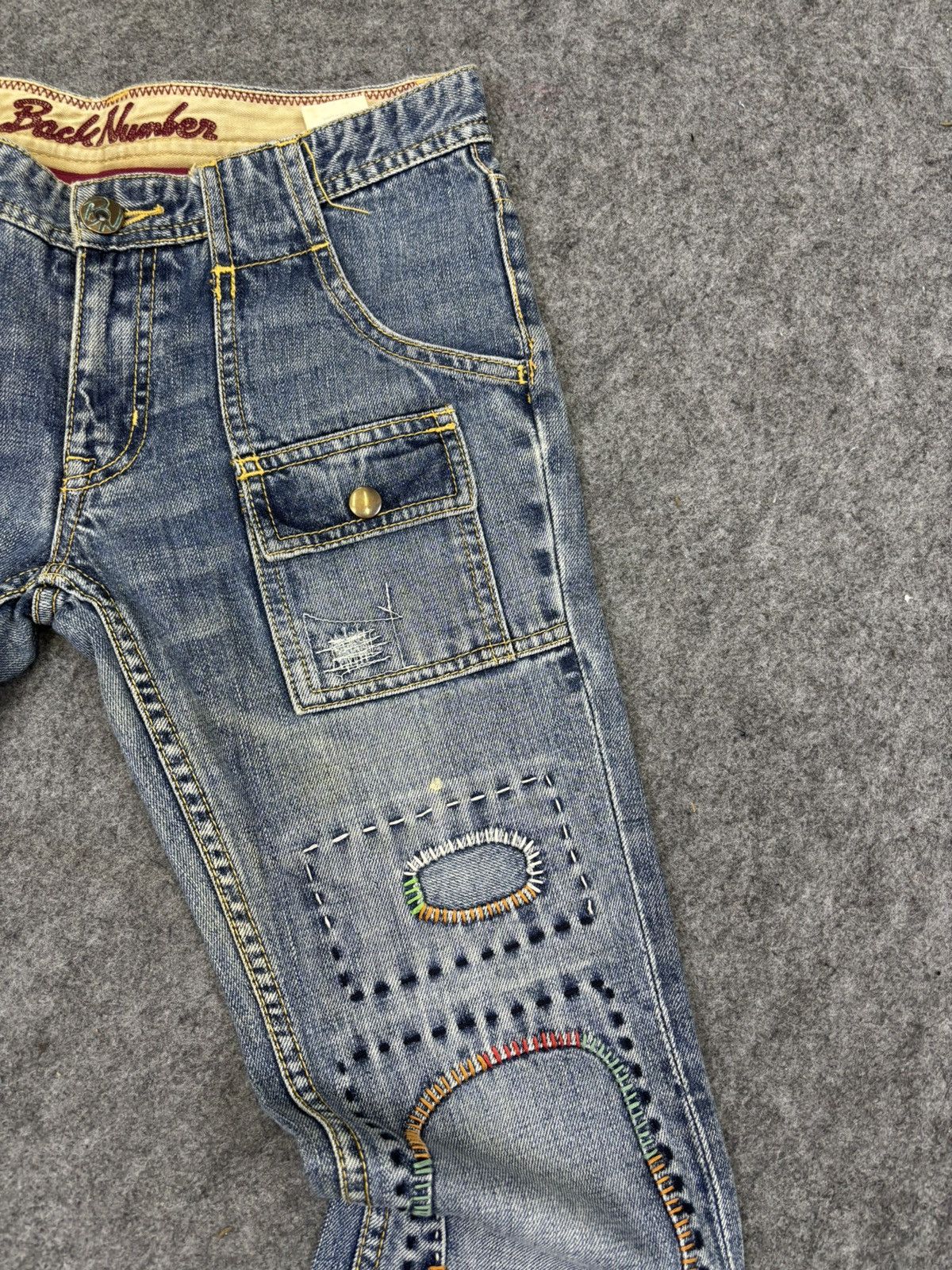 Japanese Brand 💥Crazy Work Flare💥Back Number Sashiko Patchwork Denim F849 Size US 30 / EU 46 - 4 Thumbnail