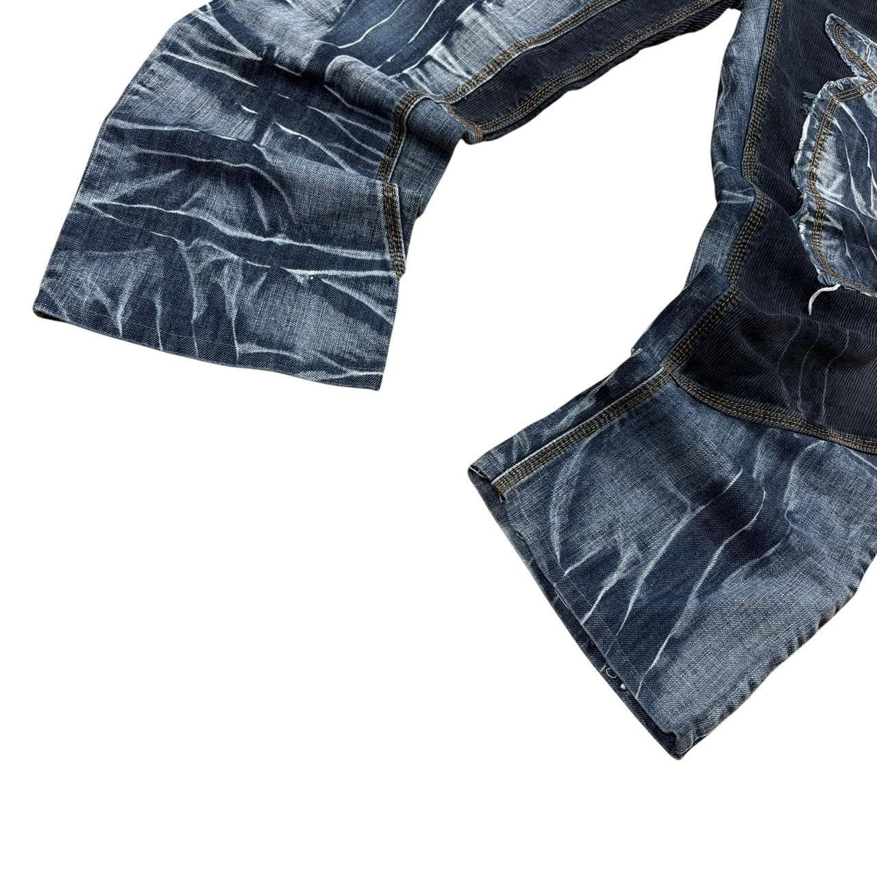 Japanese Brand Y2K Patchwork Distressed Wide-Leg Jeans Size US 34 / EU 50 - 5 Thumbnail