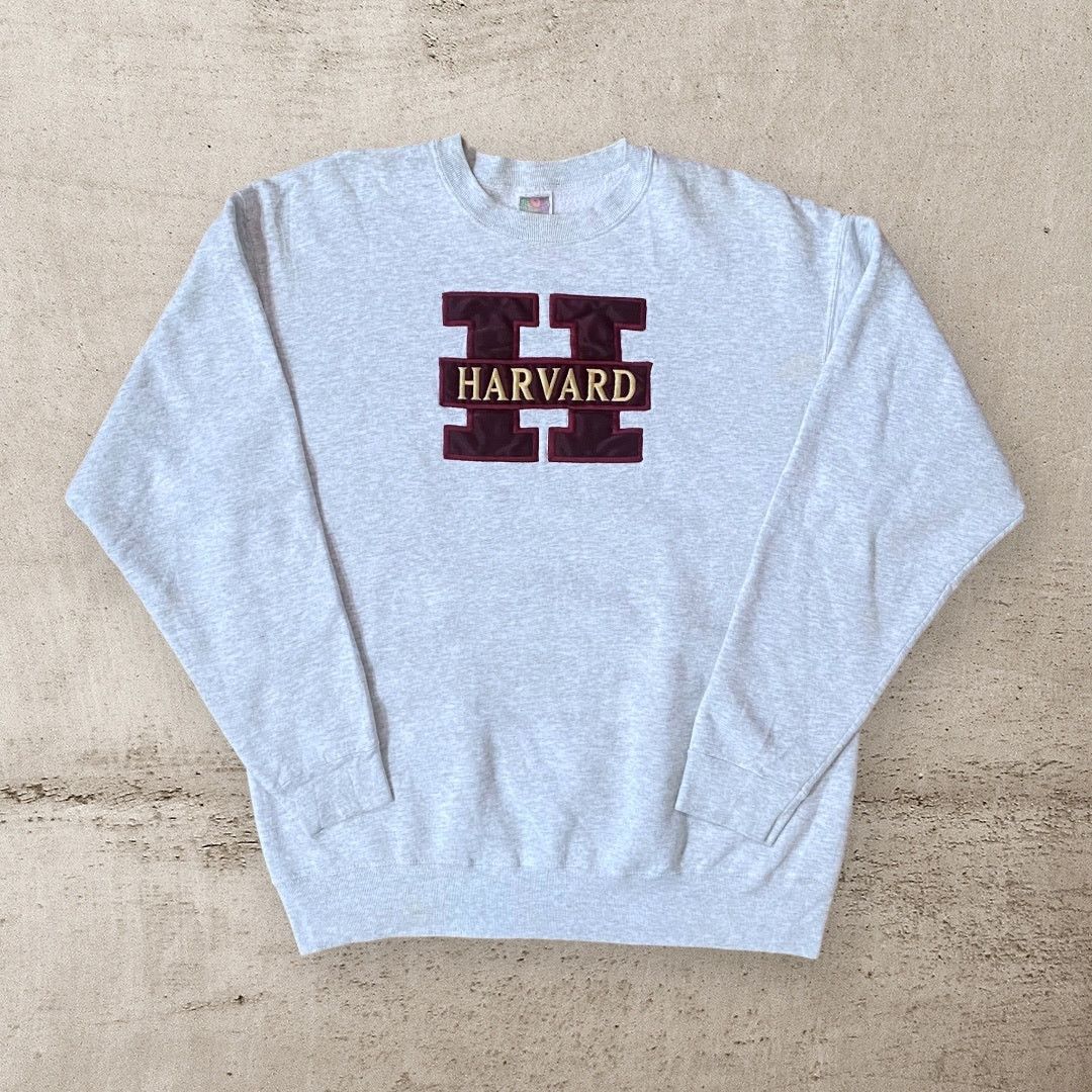 Vintage 90s Harvard University Crewneck Sweatshirt Big Logo Spell Out Both Side Pullover / Fashion Style / Streetwear shops / Medium Size / 1