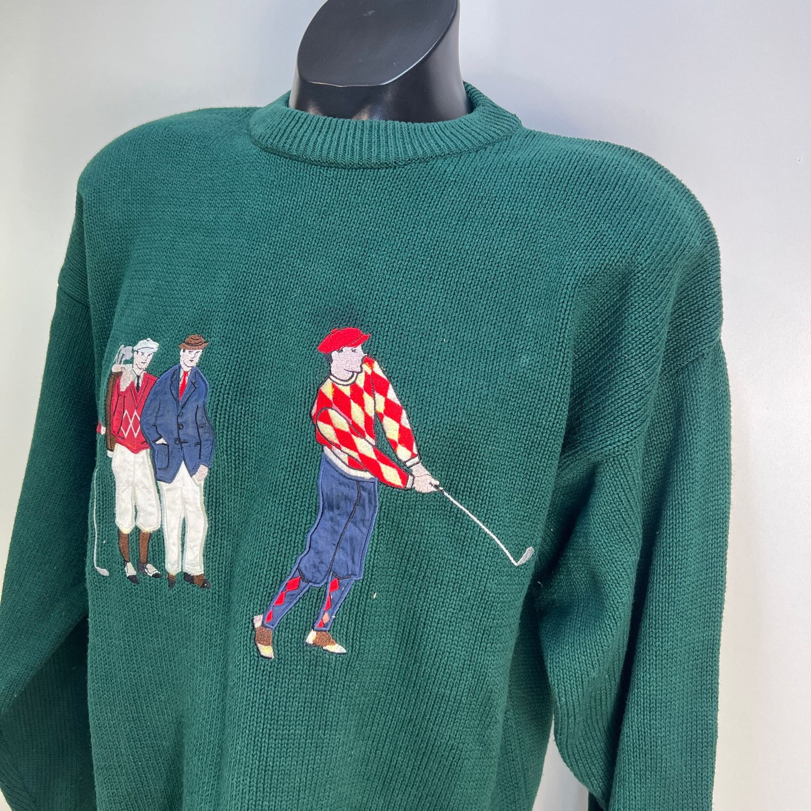 Izod × Vintage Vintage Izod Cotton Pine Green Pullover Crewneck Sweater Size US L / EU 52-54 / 3 - 2 Thumbnail
