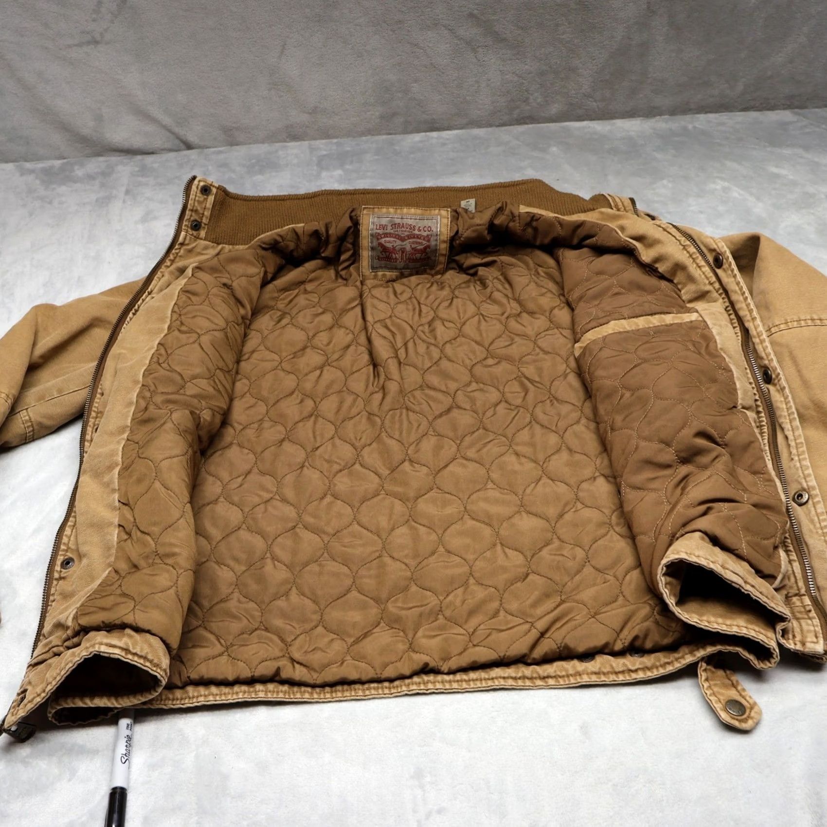 Levi's Levi's Jacket Mens M Brown Canvas Quilt Lined Rugged Utility Field Military Jacket Size US M / EU 48-50 / 2 - 5 Thumbnail