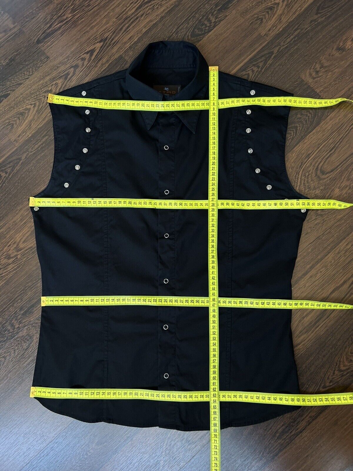 Etro ETRO Sleeveless Shirt Blouse Cotton Black Size M ☝️Defect Size M / US 6-8 / IT 42-44 - 11 Thumbnail