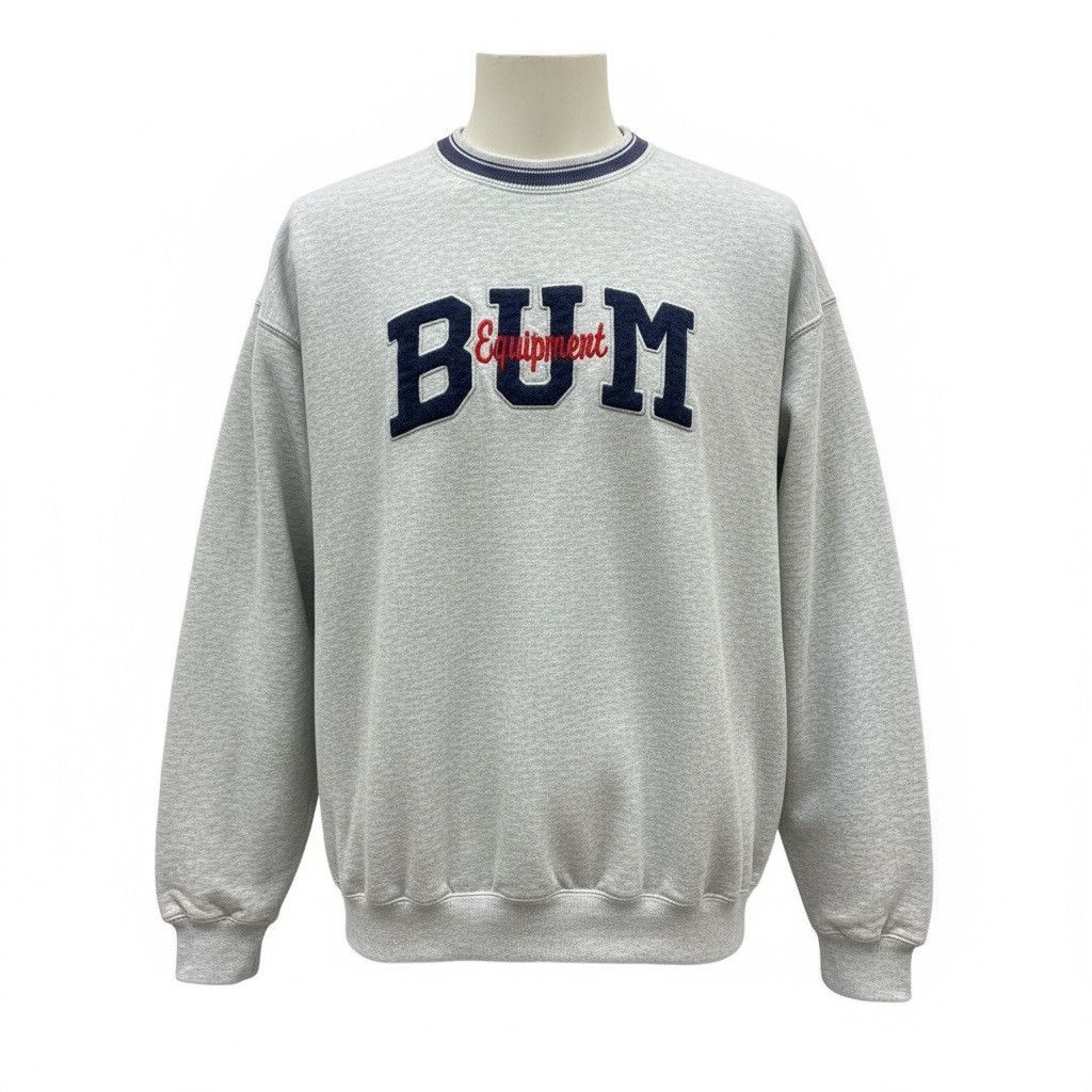 B.U.M Equipment Vintage Bum Equipment Sweatshirt Grey Blue Pullover Size S/M Size US M / EU 48-50 / 2 - 1 Thumbnail