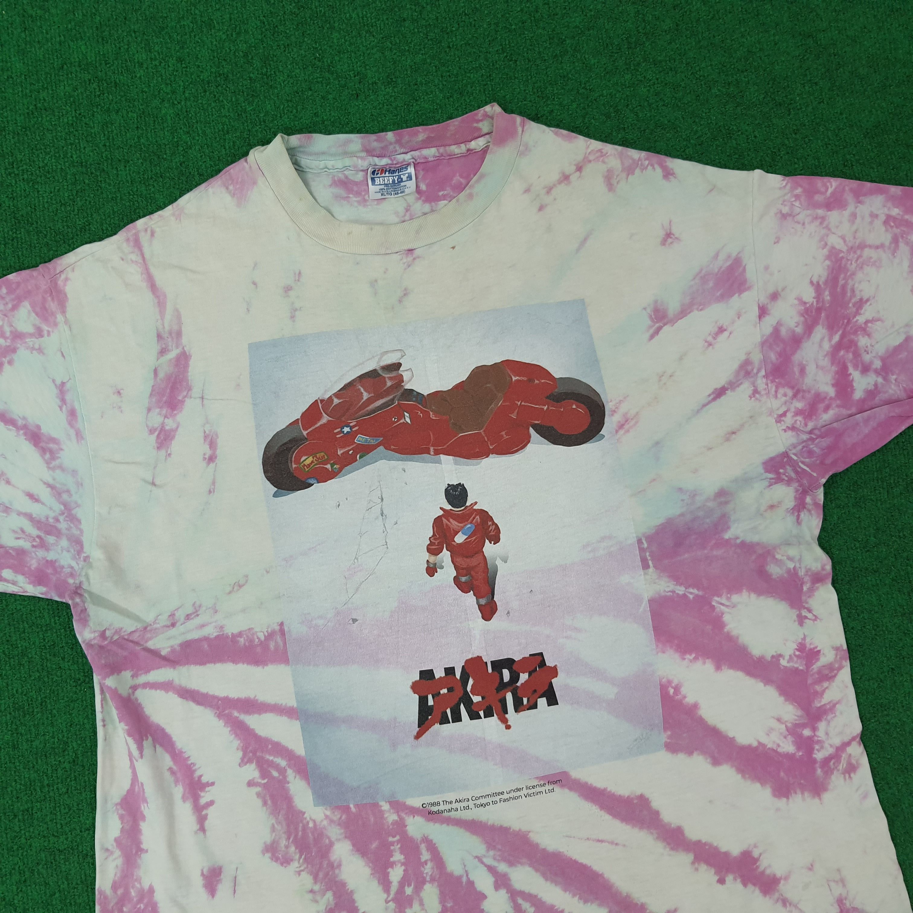 Hanes Vintage Akira 90s Japan Anime Tie Dye Tshirt C259N15 Size US XL / EU 56 / 4 - 2 Thumbnail