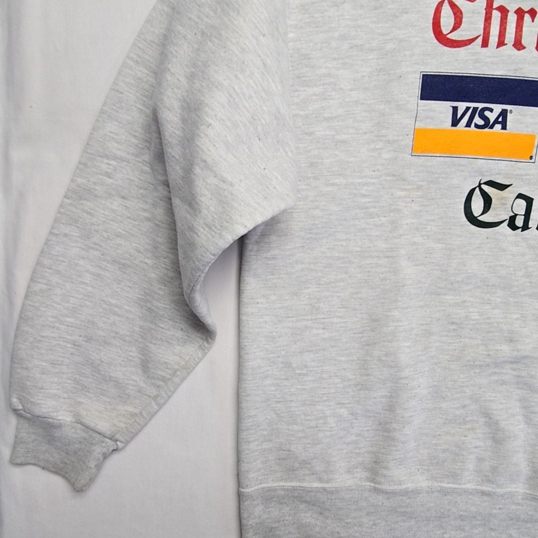 Jerzees Vintage Visa MasterCard Cards Sweatshirt Christmas Grey XL Size US XL / EU 56 / 4 - 5 Thumbnail