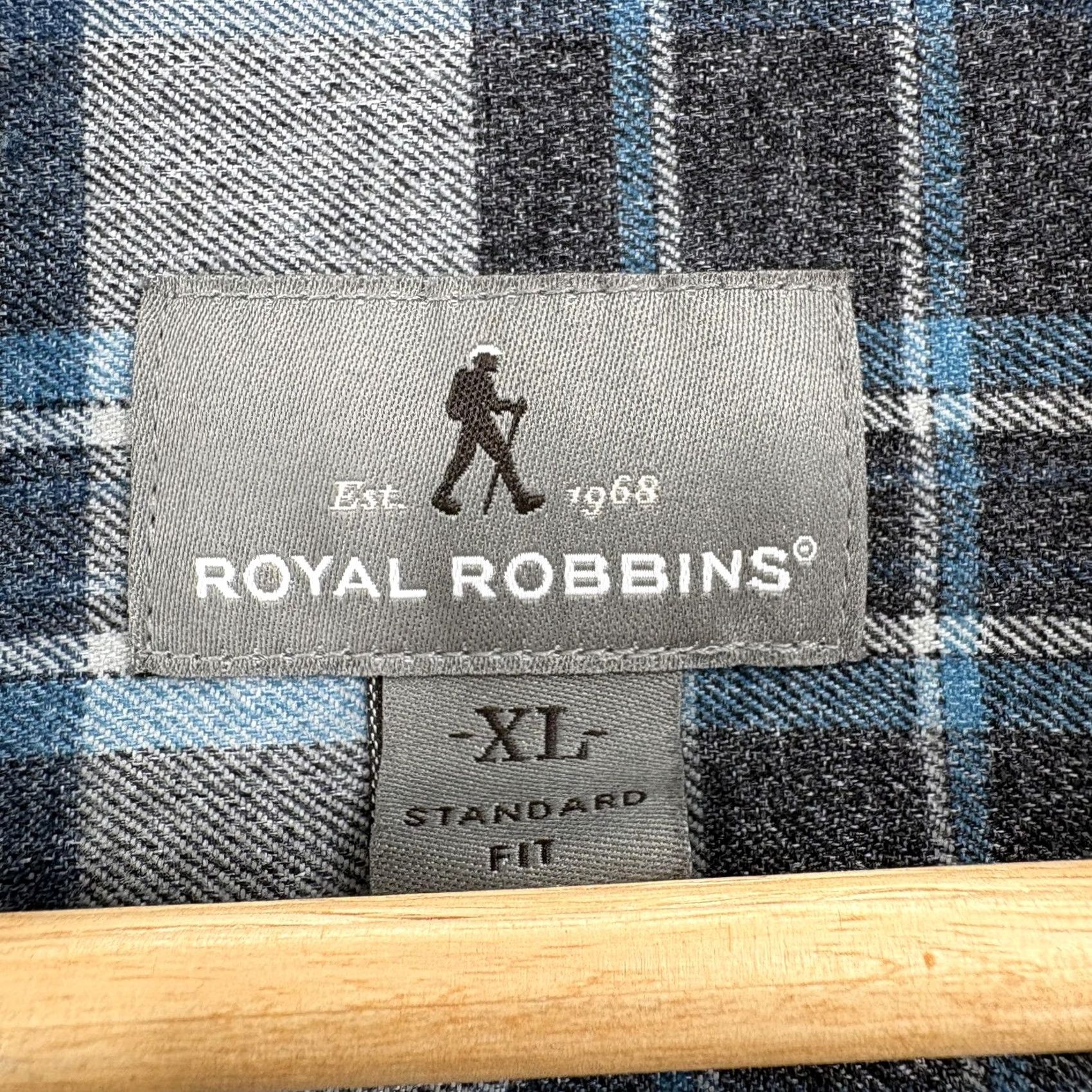 Royal Robbins Roy al Robbins Shirt Mens XL Gray Plaid Long Sleeve Flannel Button Up Hiking Camp Size US XL / EU 56 / 4 - 4 Thumbnail